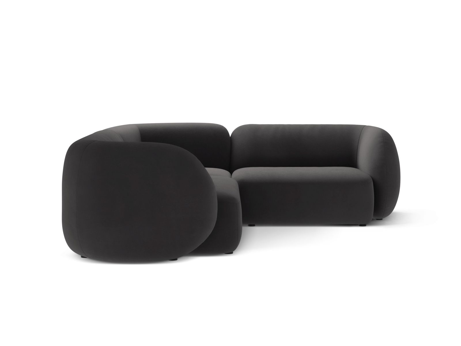 Velvet Modular Right Corner Sofa, "Kate", 4 Seats, 252x220x76