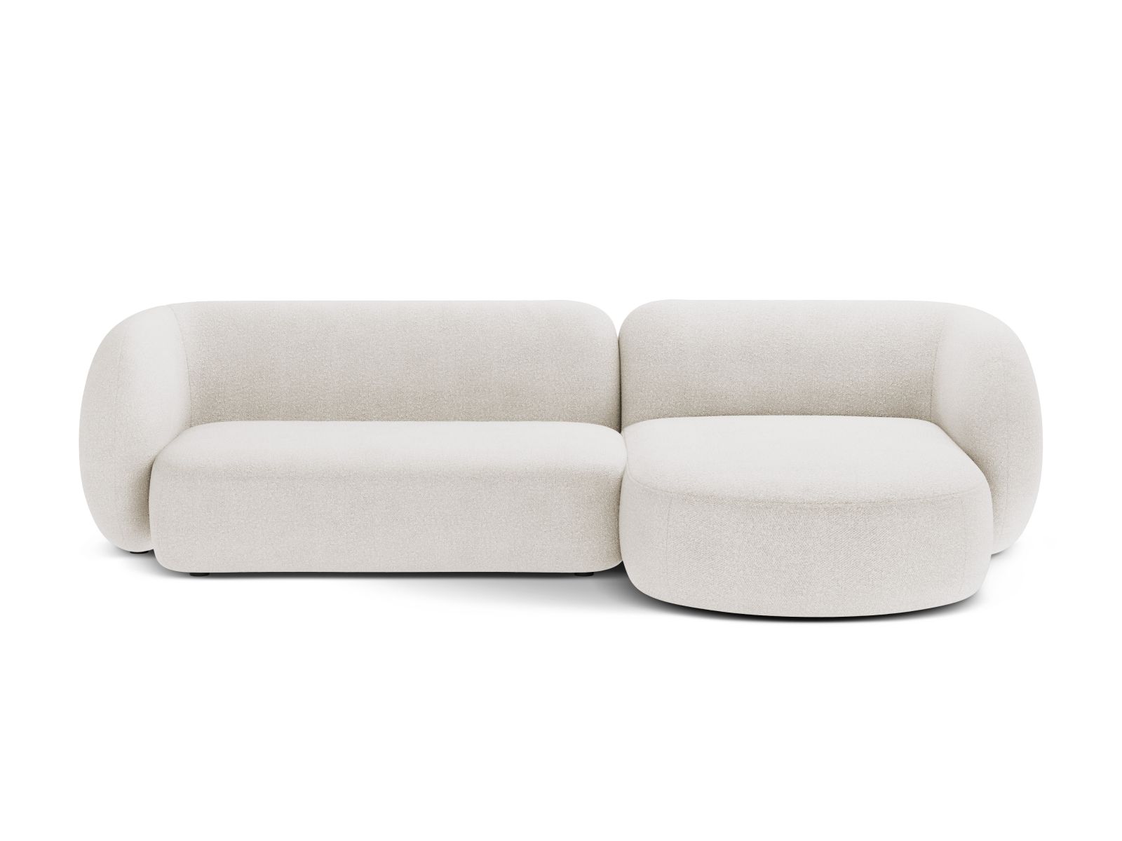 Boucle Modular Right Corner Sofa, "Kate", 3 Seats, 285x176x76