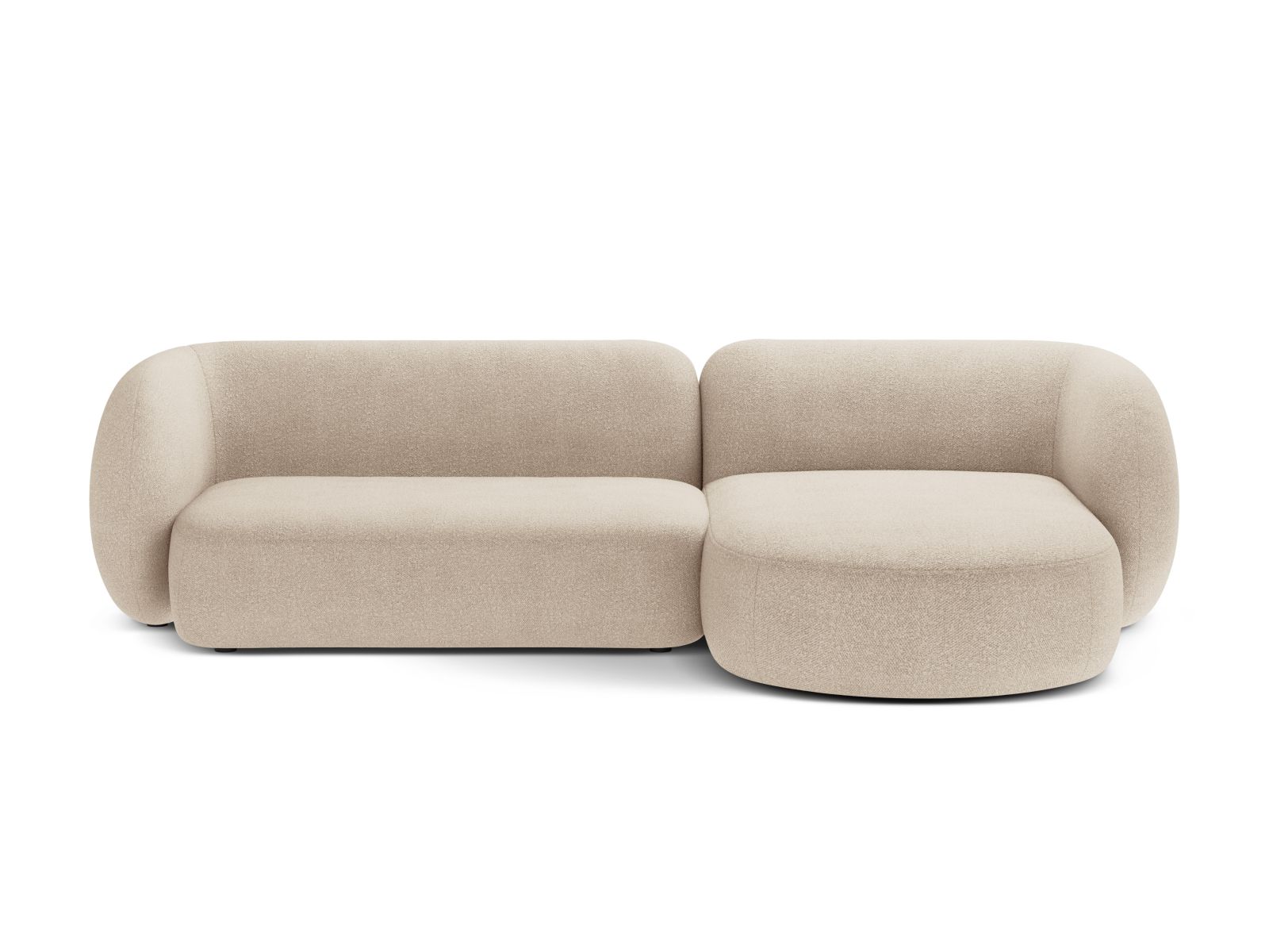 Boucle Modular Right Corner Sofa, "Kate", 3 Seats, 285x176x76