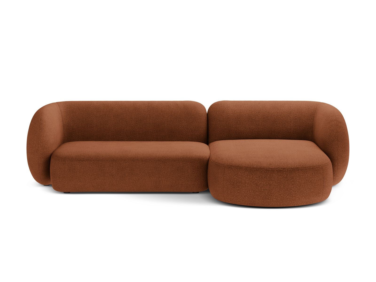 Boucle Modular Right Corner Sofa, "Kate", 3 Seats, 285x176x76