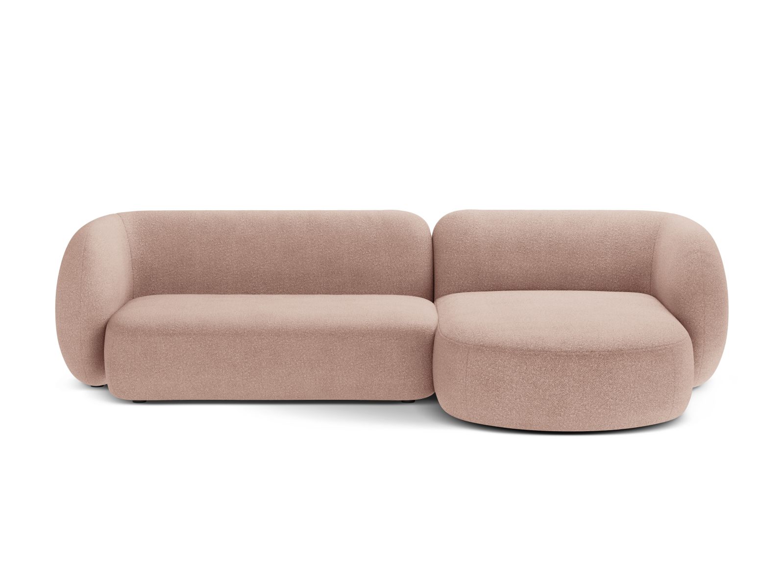 Boucle Modular Right Corner Sofa, "Kate", 3 Seats, 285x176x76