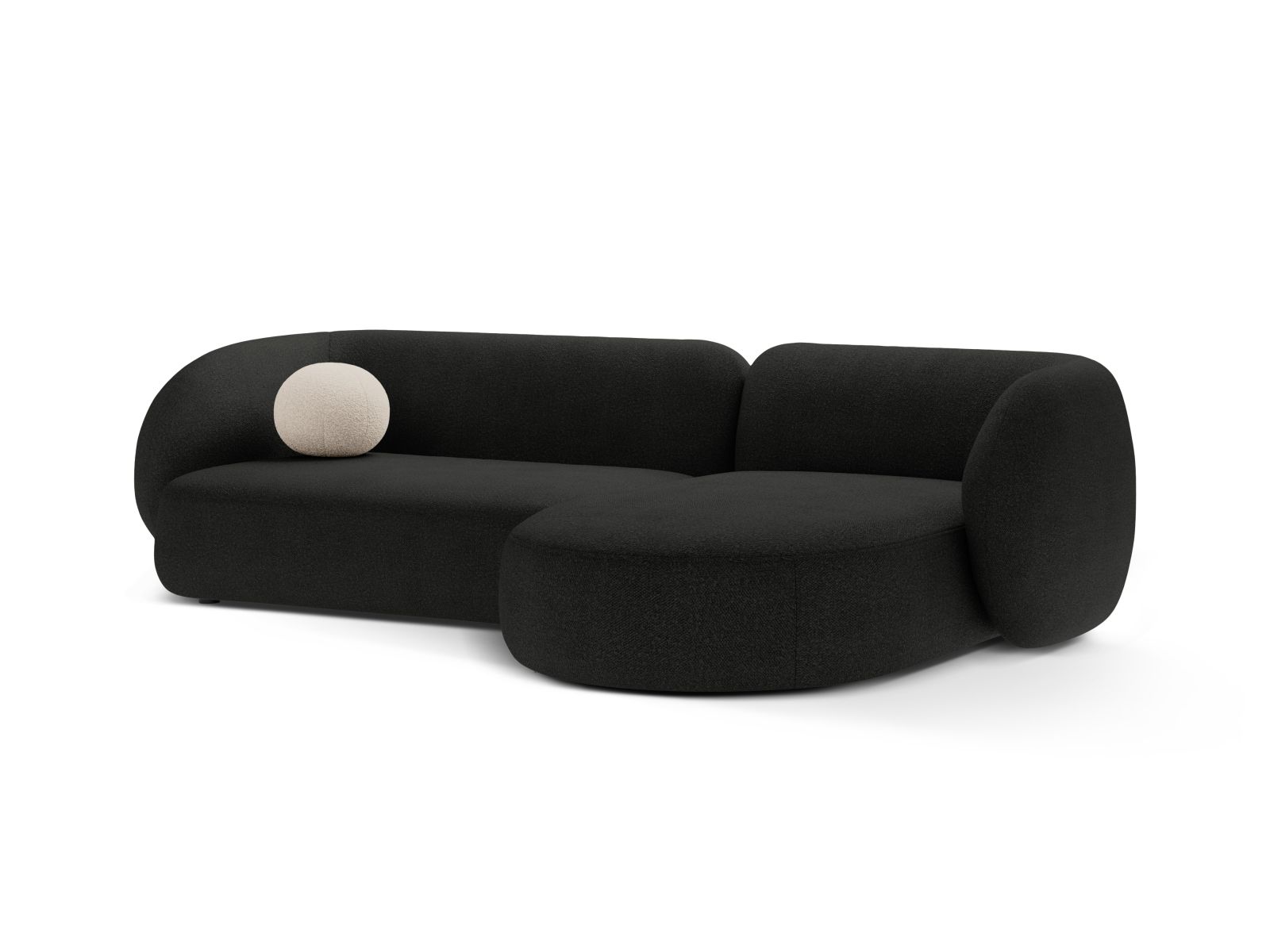 Boucle Modular Right Corner Sofa, "Kate", 3 Seats, 285x176x76