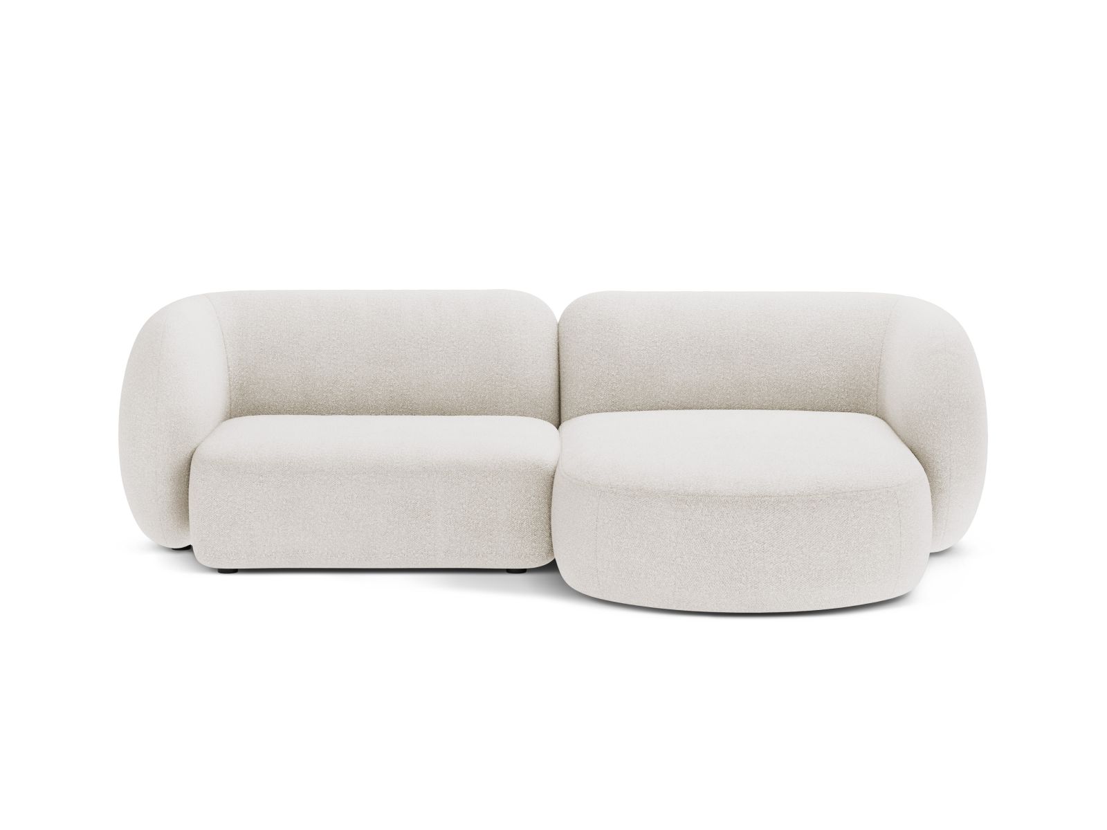 Boucle Modular Right Corner Sofa, "Kate", 2 Seats, 255x176x76