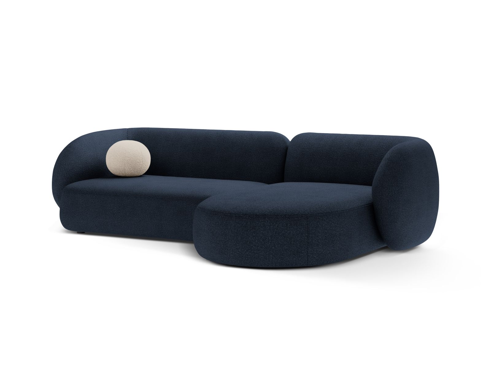 Boucle Modular Right Corner Sofa, "Kate", 3 Seats, 285x176x76