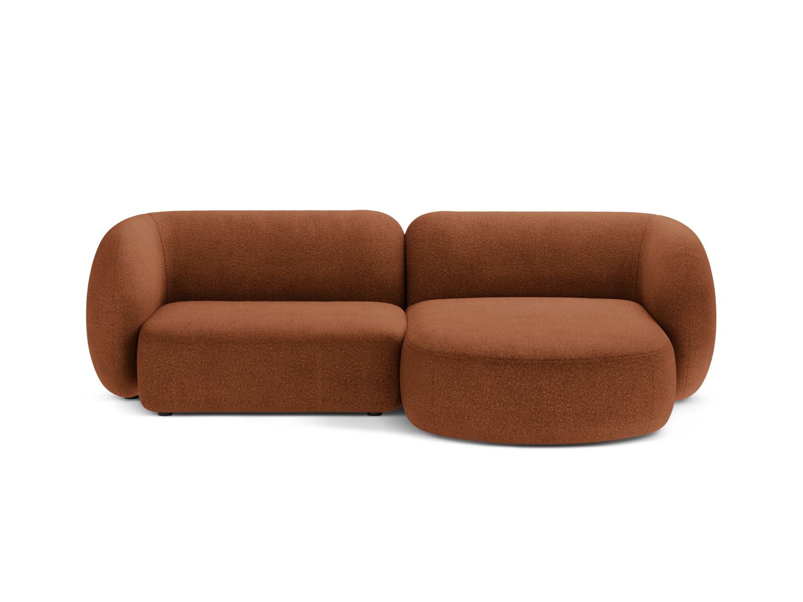 Boucle Modular Right Corner Sofa, "Kate", 2 Seats, 255x176x76