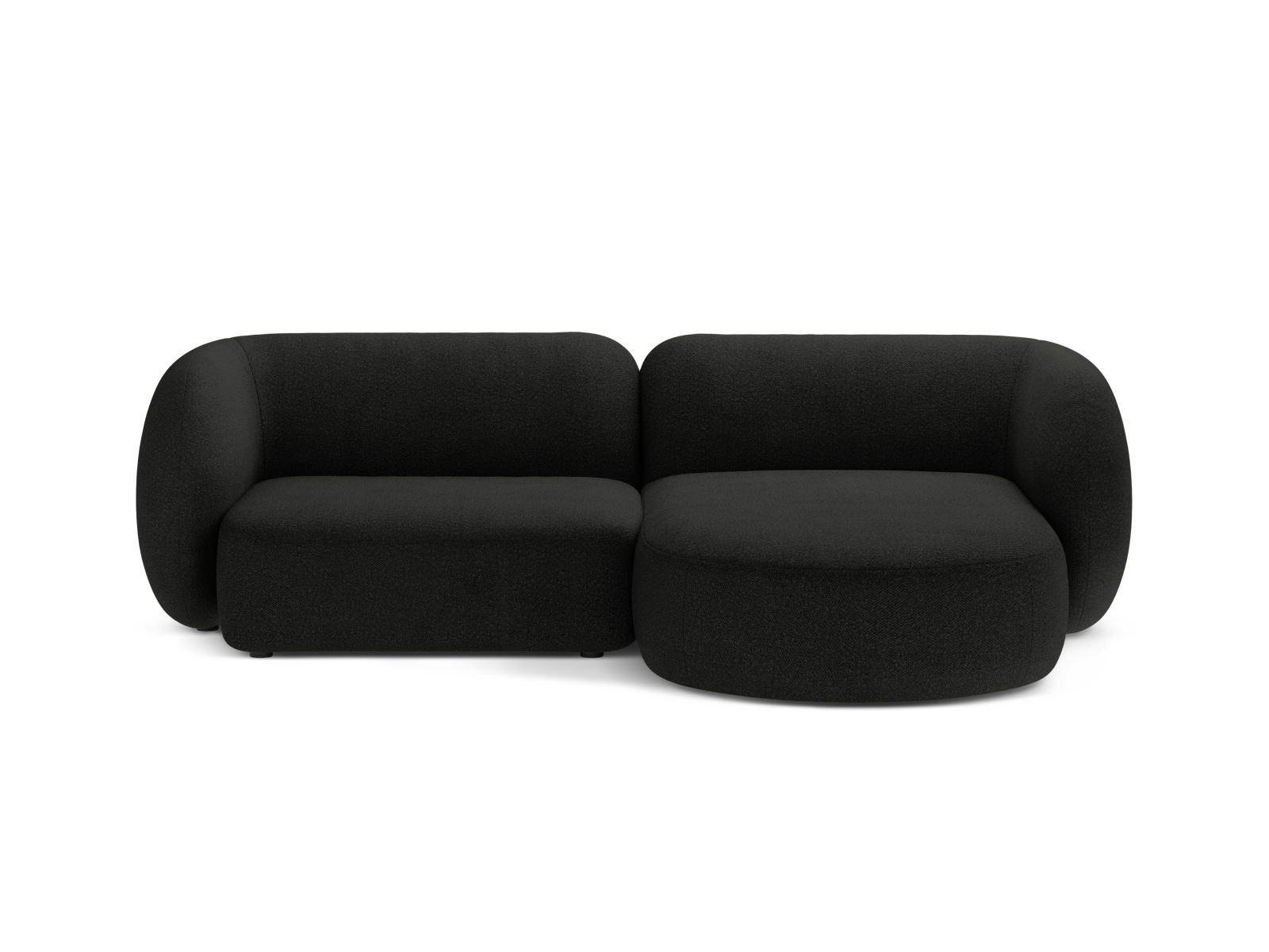 Boucle Modular Right Corner Sofa, "Kate", 2 Seats, 255x176x76