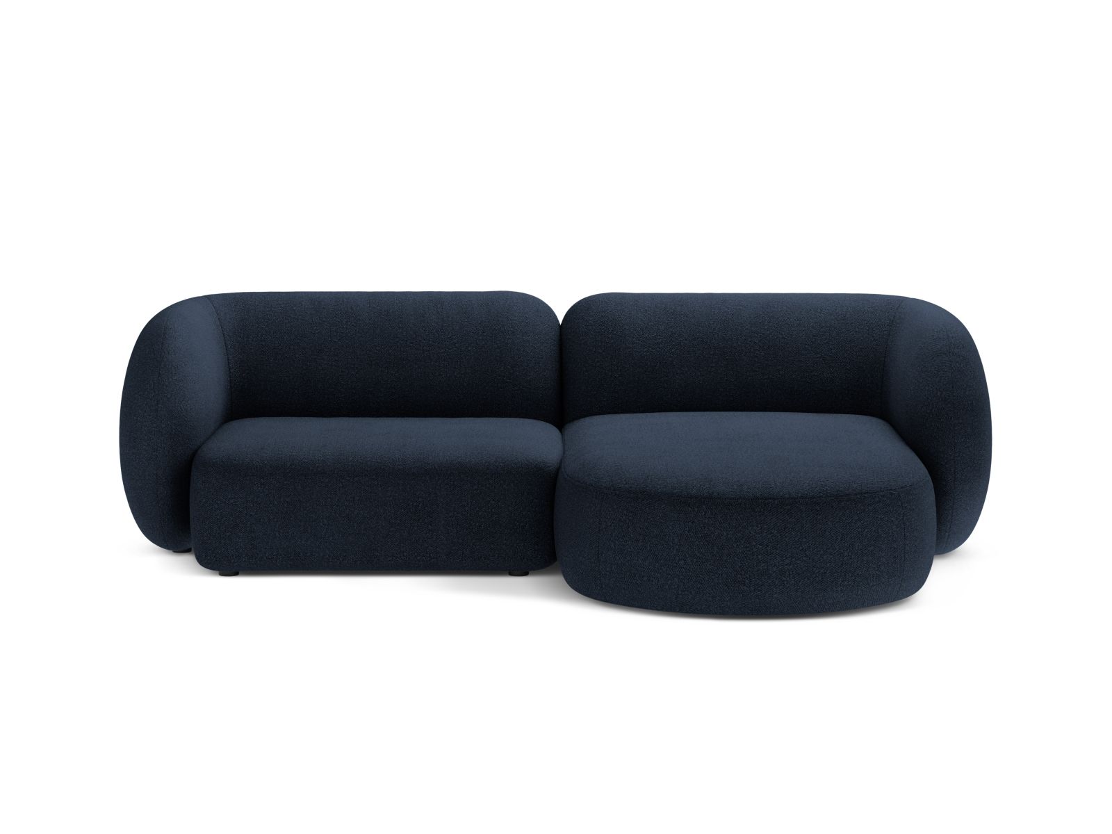 Boucle Modular Right Corner Sofa, "Kate", 2 Seats, 255x176x76