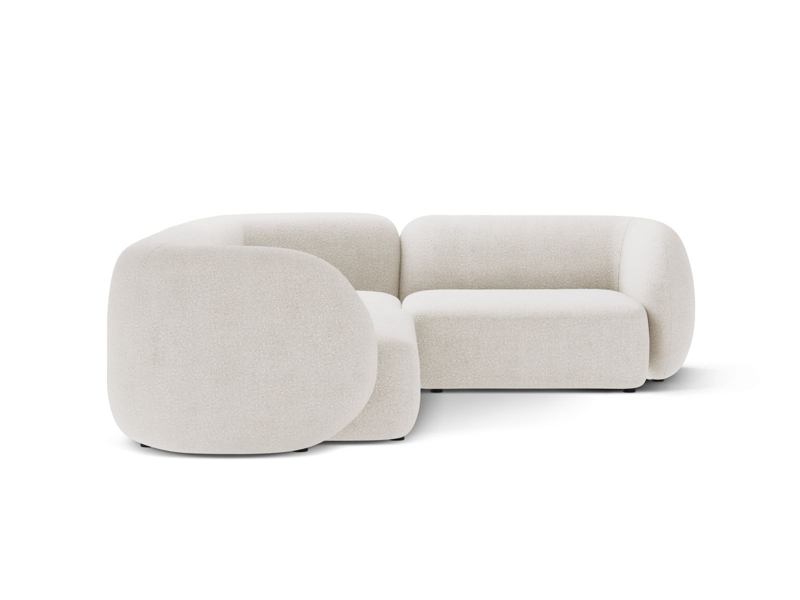Boucle Modular Right Corner Sofa, "Kate", 4 Seats, 252x220x76