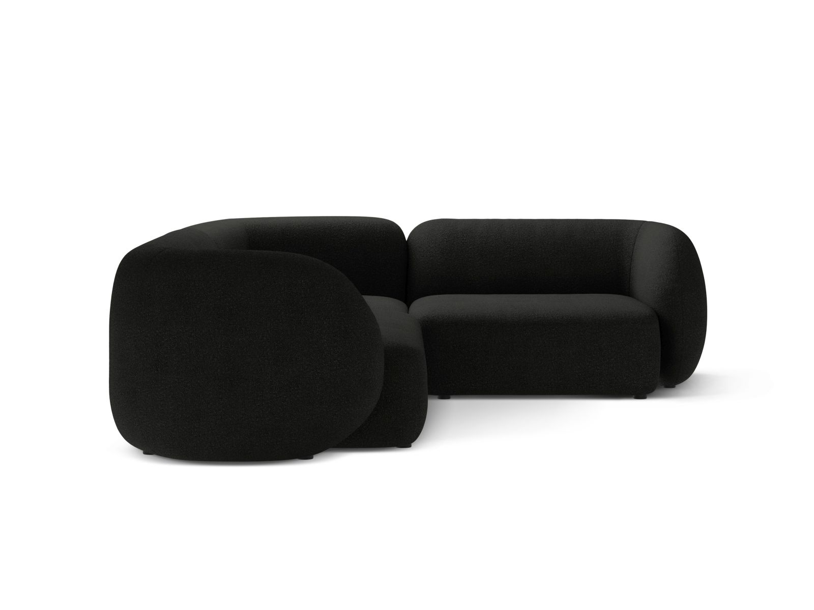 Boucle Modular Right Corner Sofa, "Kate", 4 Seats, 252x220x76