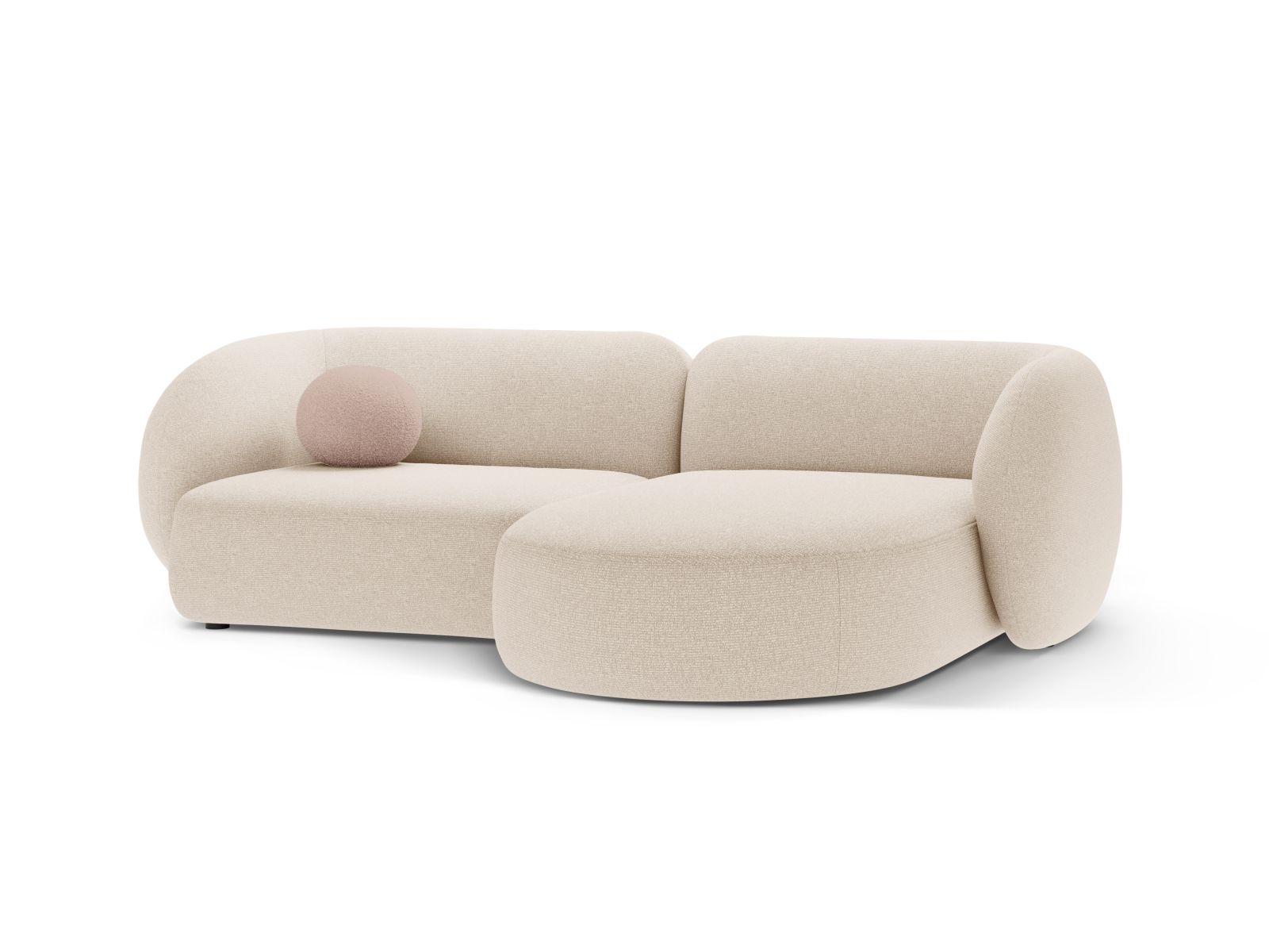 Modular Right Corner Sofa, "Kate", 2 Seats, 255x176x76