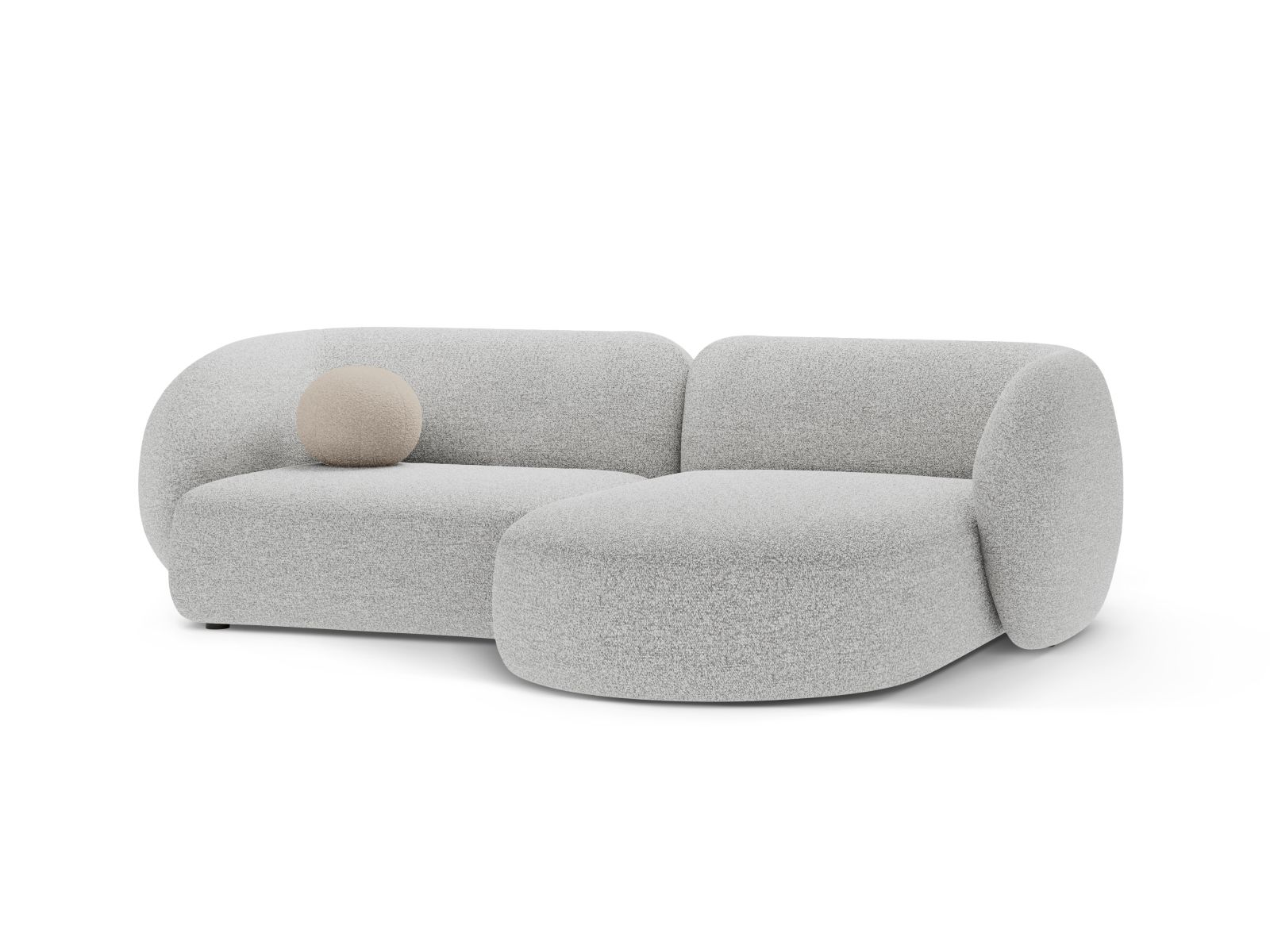 Modular Right Corner Sofa, "Kate", 2 Seats, 255x176x76