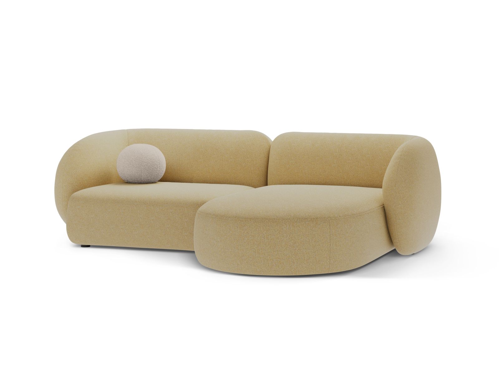 Modular Right Corner Sofa, "Kate", 2 Seats, 255x176x76