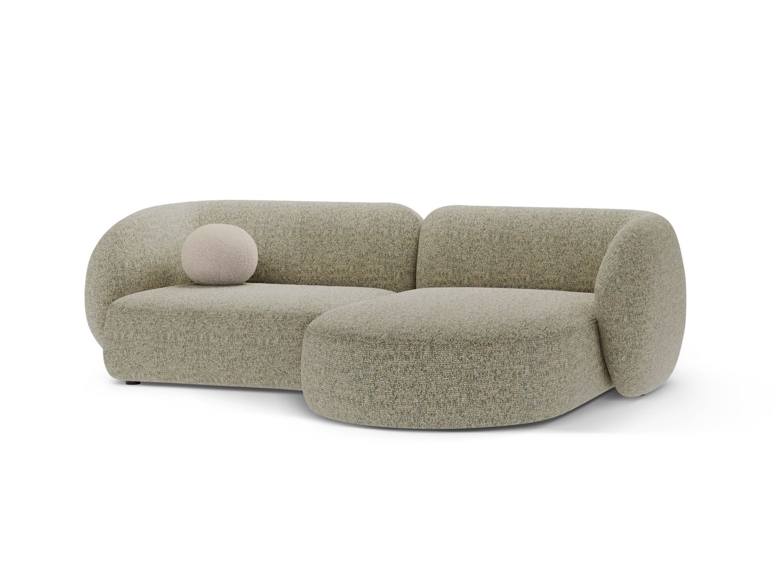 Modular Right Corner Sofa, "Kate", 2 Seats, 255x176x76