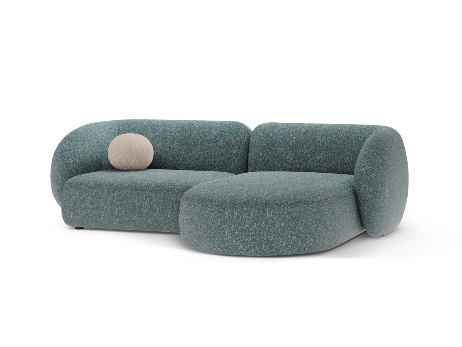 Modular Right Corner Sofa, "Kate", 2 Seats, 255x176x76