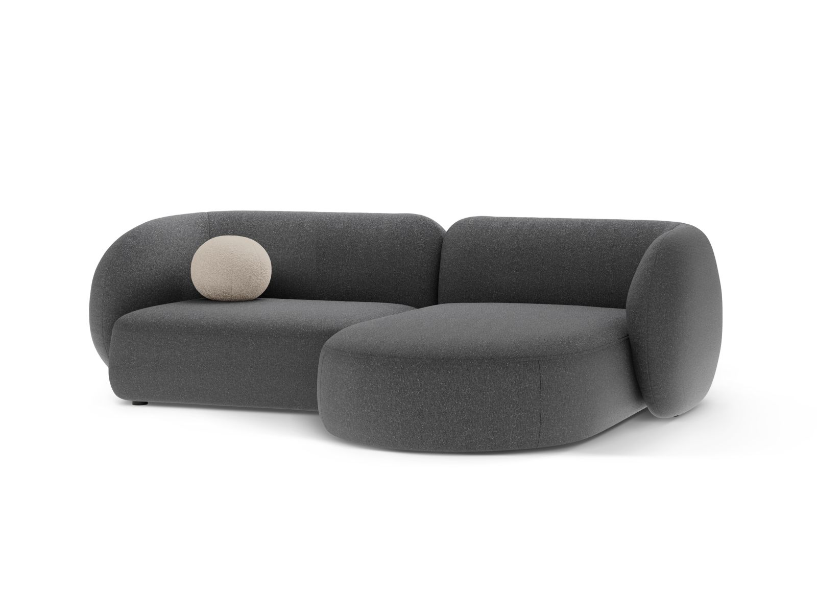 Modular Right Corner Sofa, "Kate", 2 Seats, 255x176x76