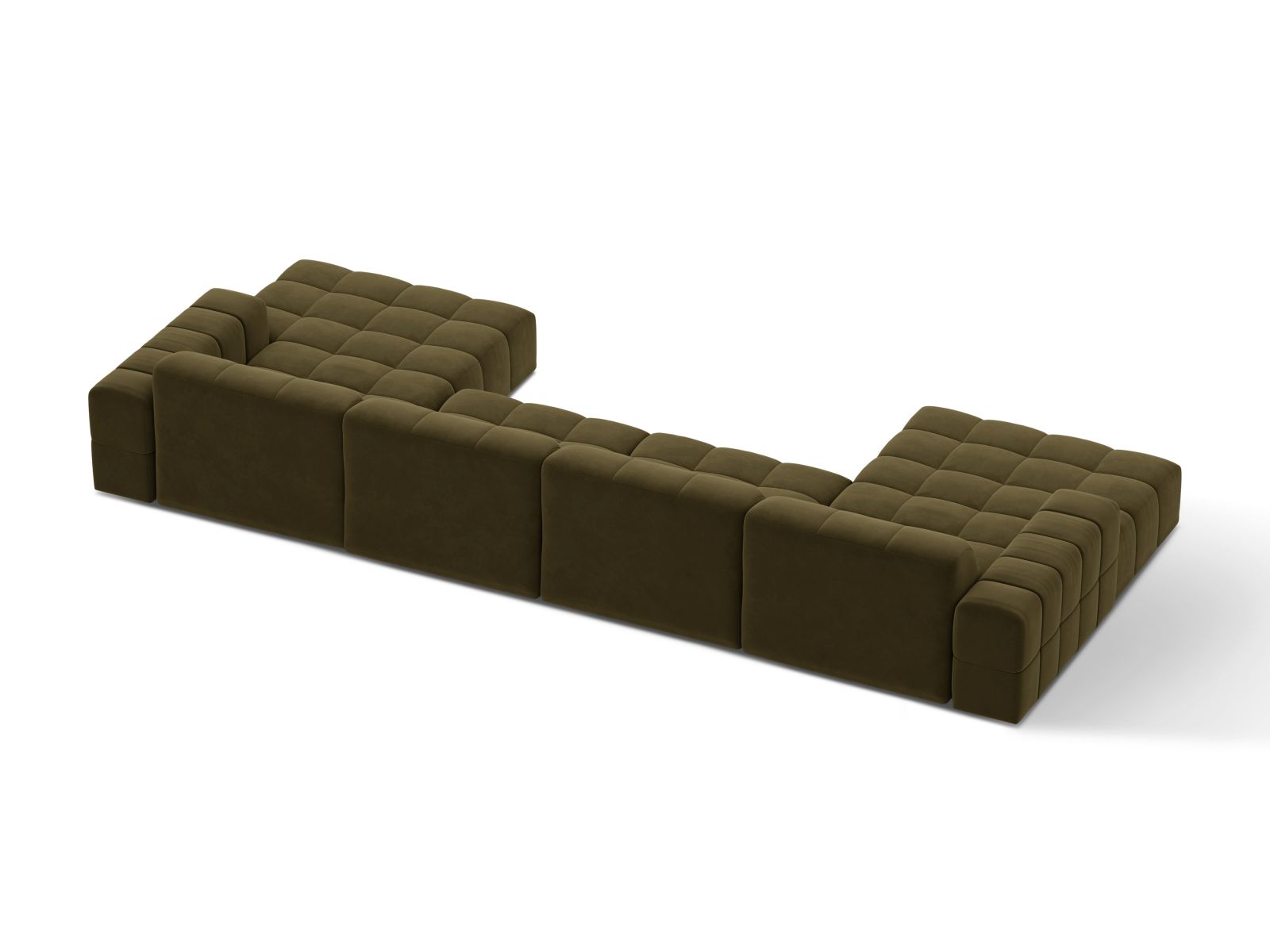 Velvet Panoramic Sofa, "Jennifer", 6 Seats, 375x167x78