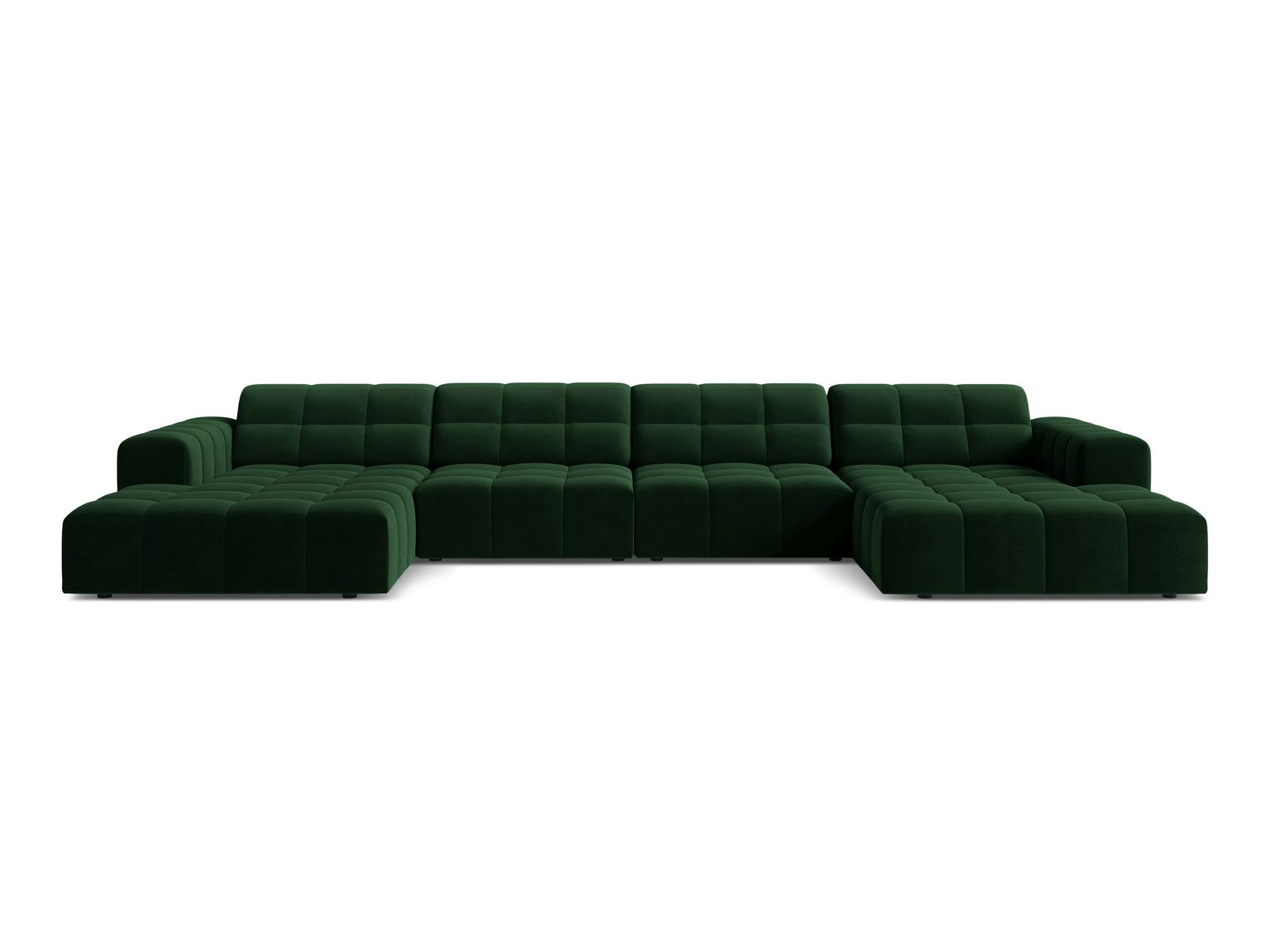 Velvet Panoramic Sofa, "Jennifer", 6 Seats, 375x167x78