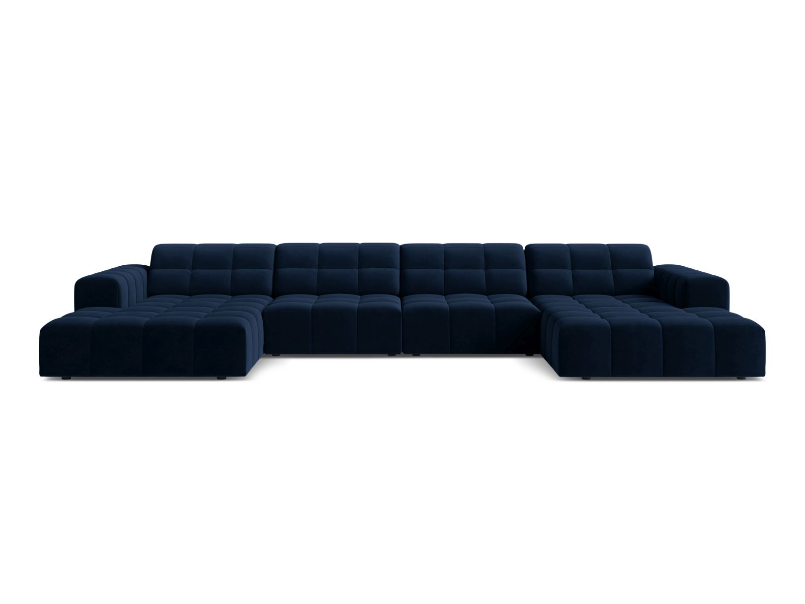 Velvet Panoramic Sofa, "Jennifer", 6 Seats, 375x167x78