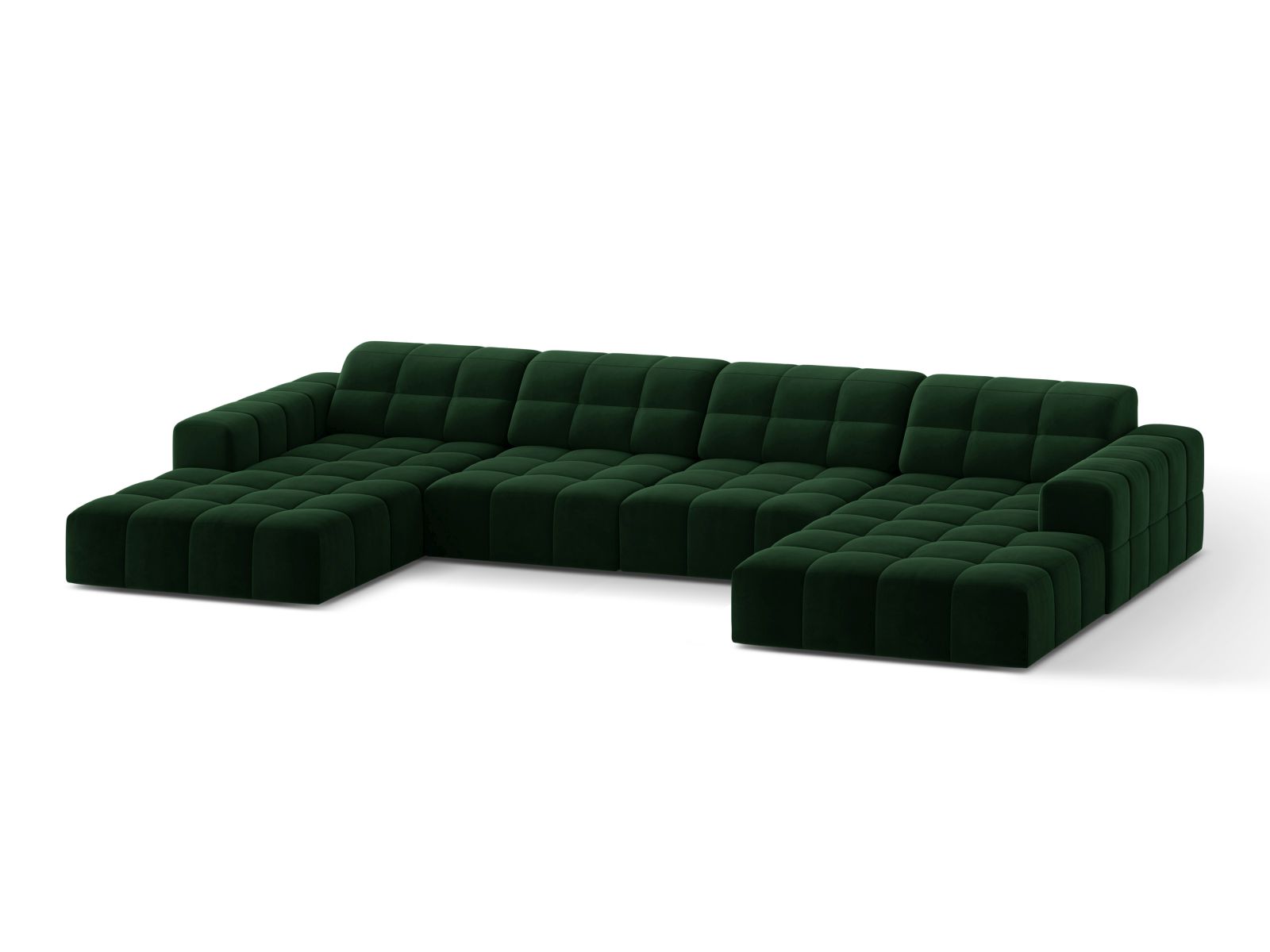 Velvet Panoramic Sofa, "Jennifer", 6 Seats, 375x167x78