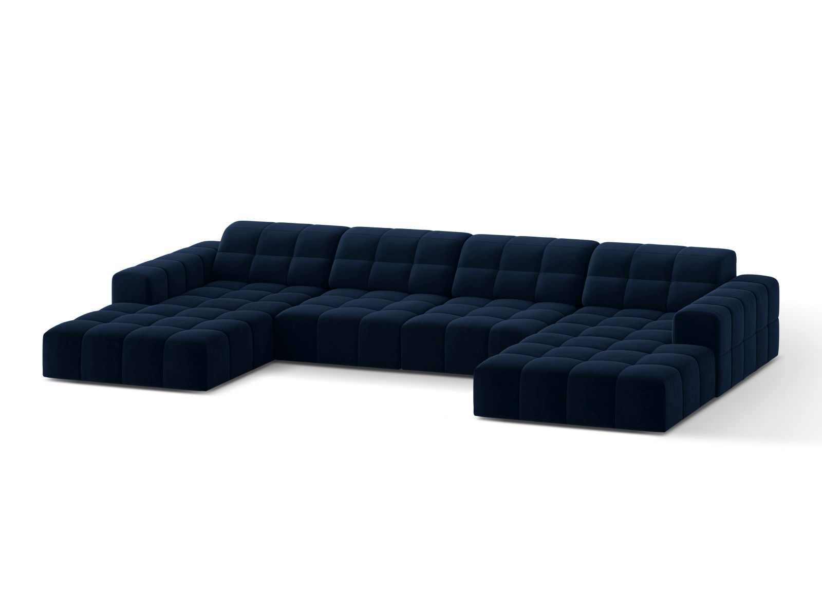 Velvet Panoramic Sofa, "Jennifer", 6 Seats, 375x167x78
