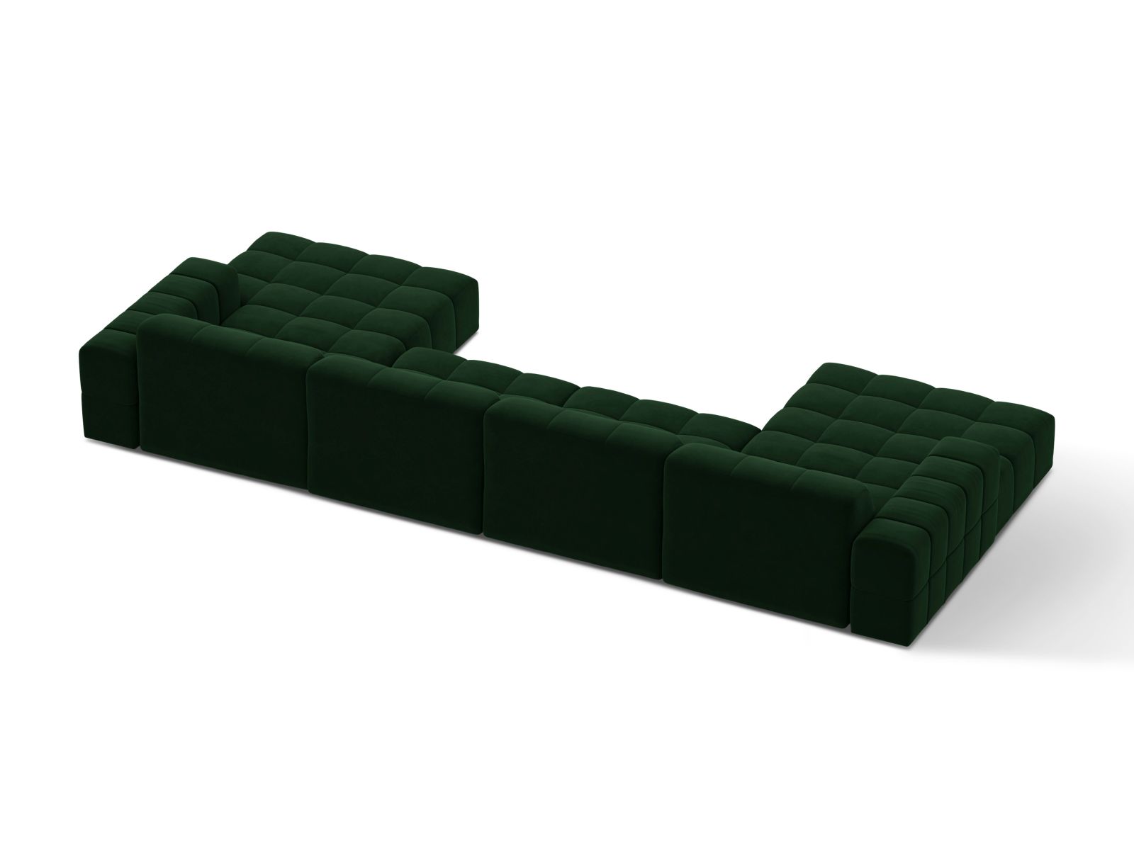 Velvet Panoramic Sofa, "Jennifer", 6 Seats, 375x167x78
