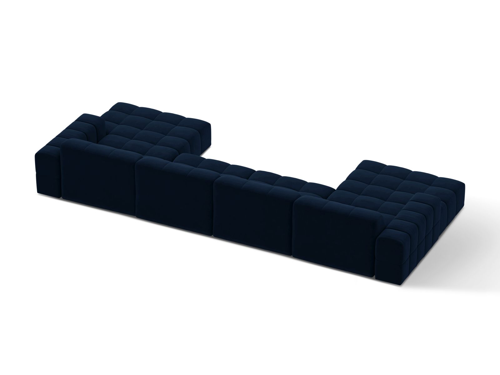 Velvet Panoramic Sofa, "Jennifer", 6 Seats, 375x167x78