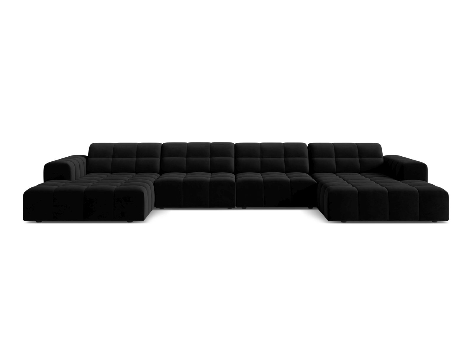 Velvet Panoramic Sofa, "Jennifer", 6 Seats, 375x167x78