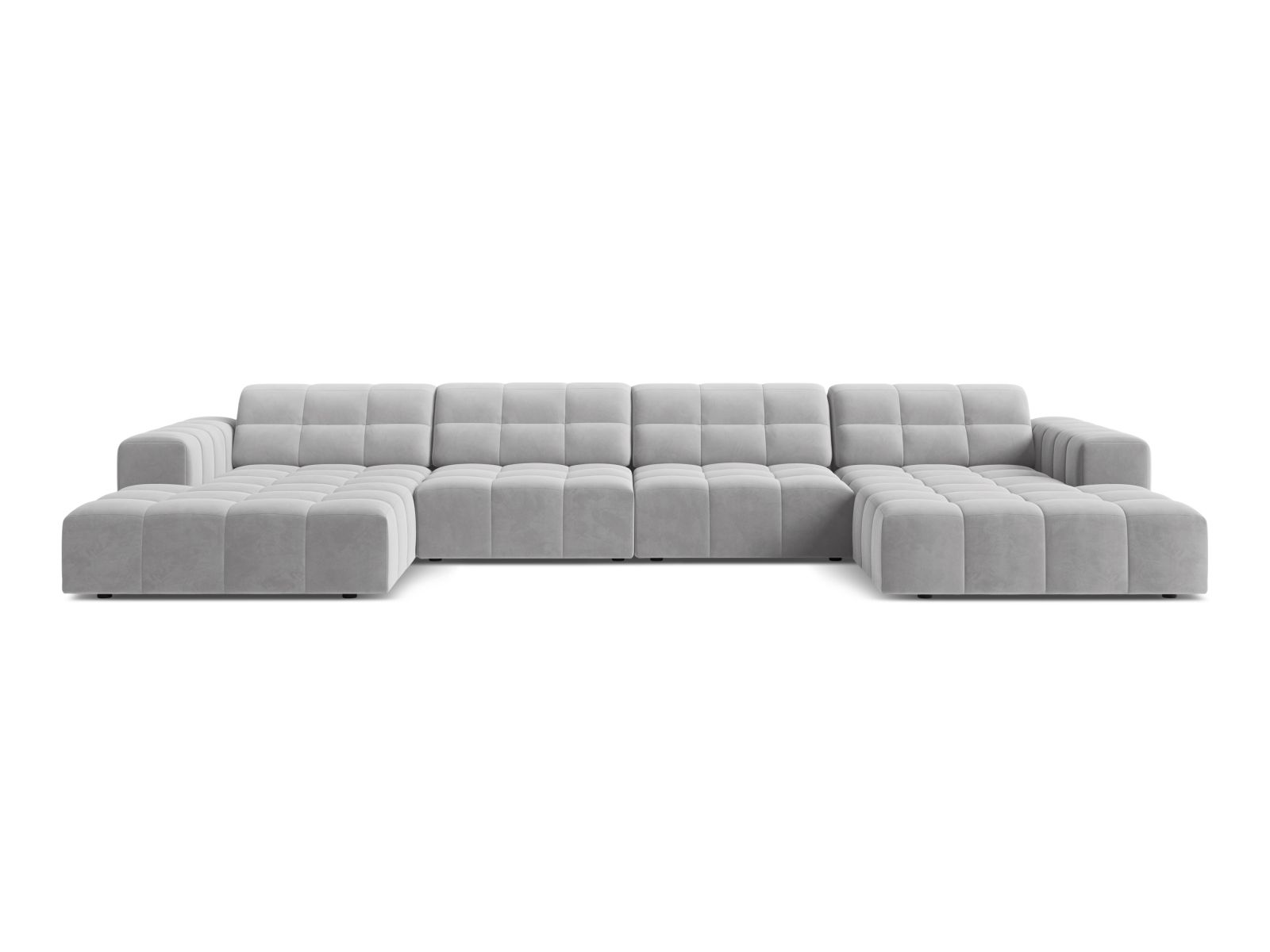 Velvet Panoramic Sofa, "Jennifer", 6 Seats, 375x167x78