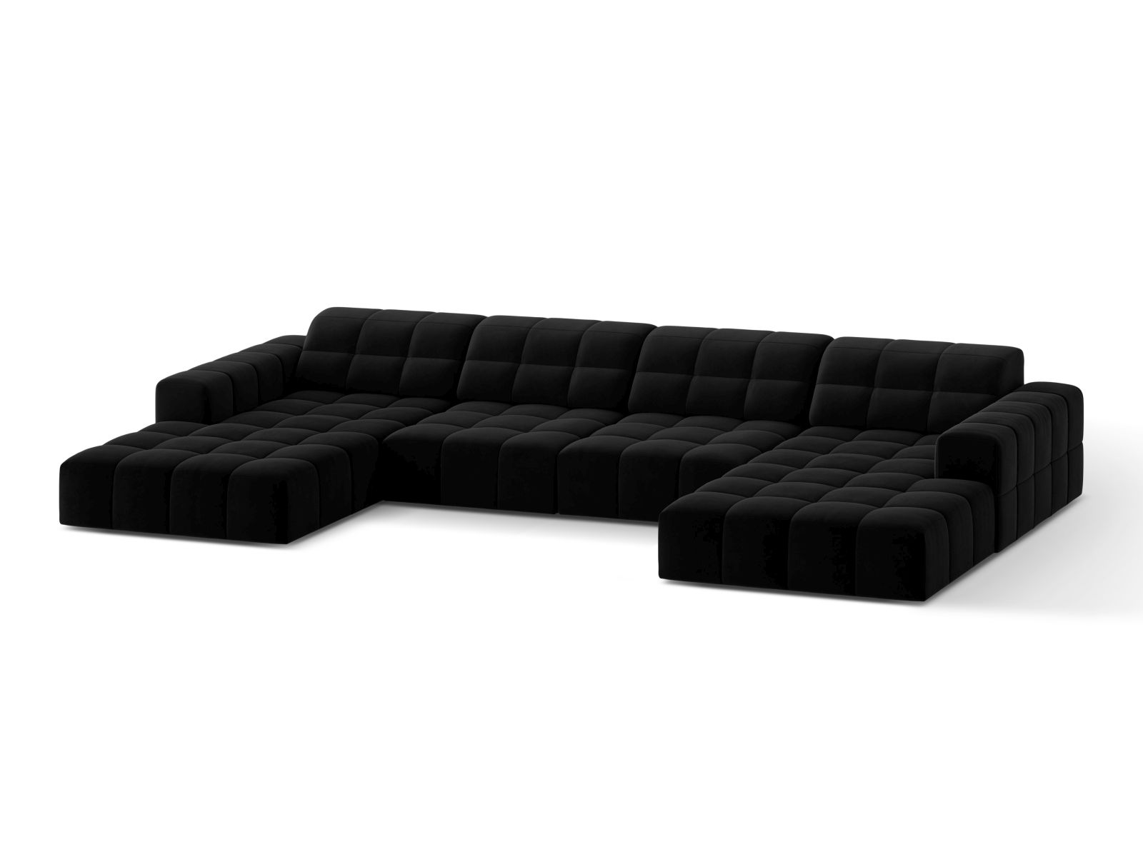 Velvet Panoramic Sofa, "Jennifer", 6 Seats, 375x167x78