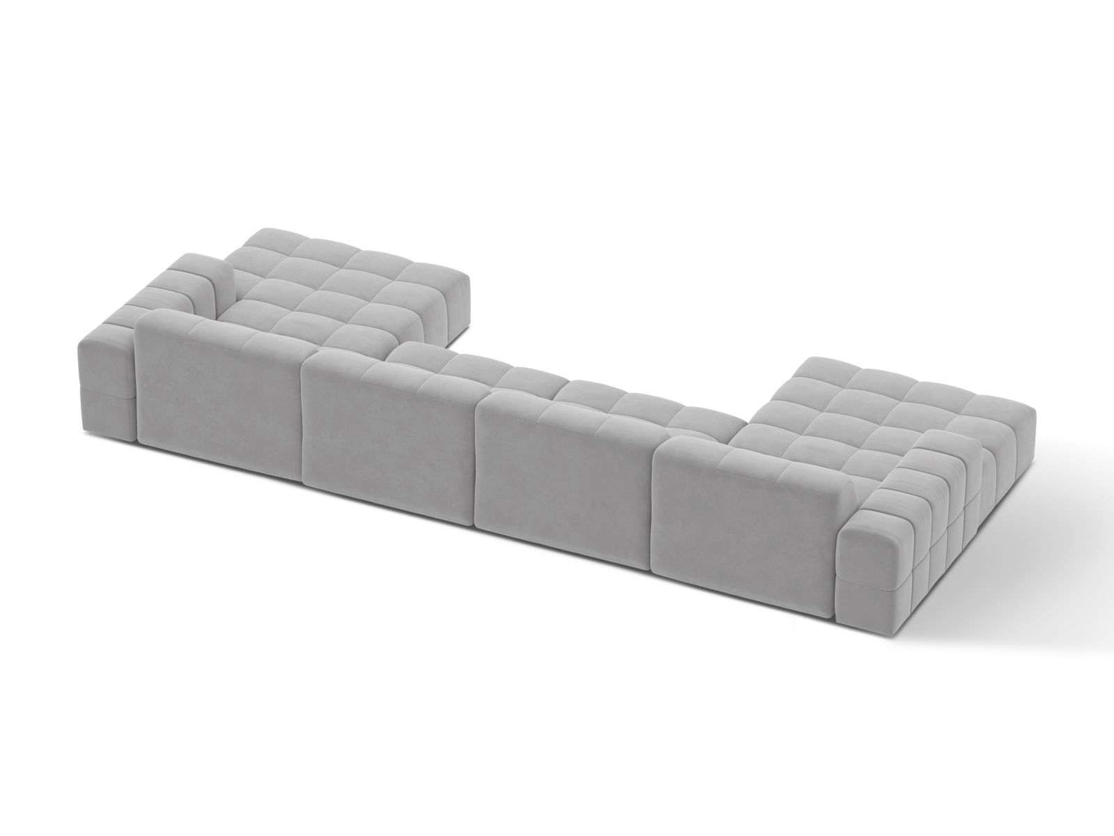 Velvet Panoramic Sofa, "Jennifer", 6 Seats, 375x167x78