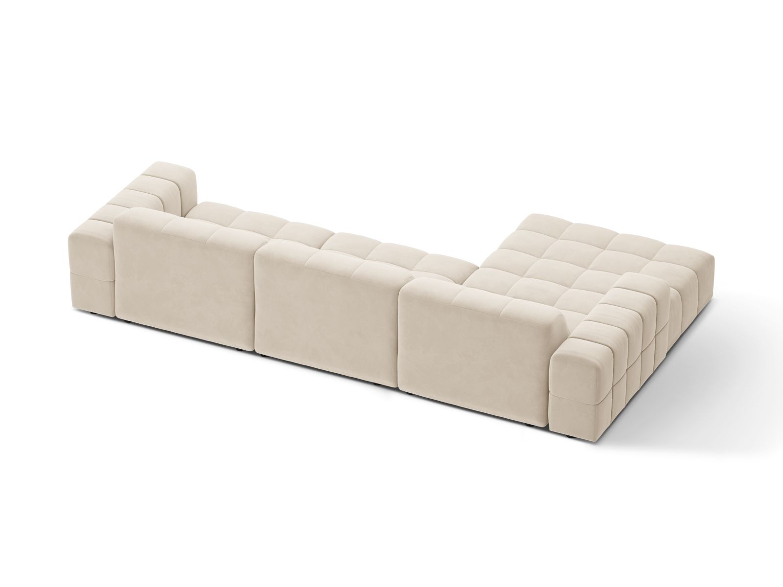 Velvet Left Corner Sofa, "Jennifer", 4 Seats, 294x167x78