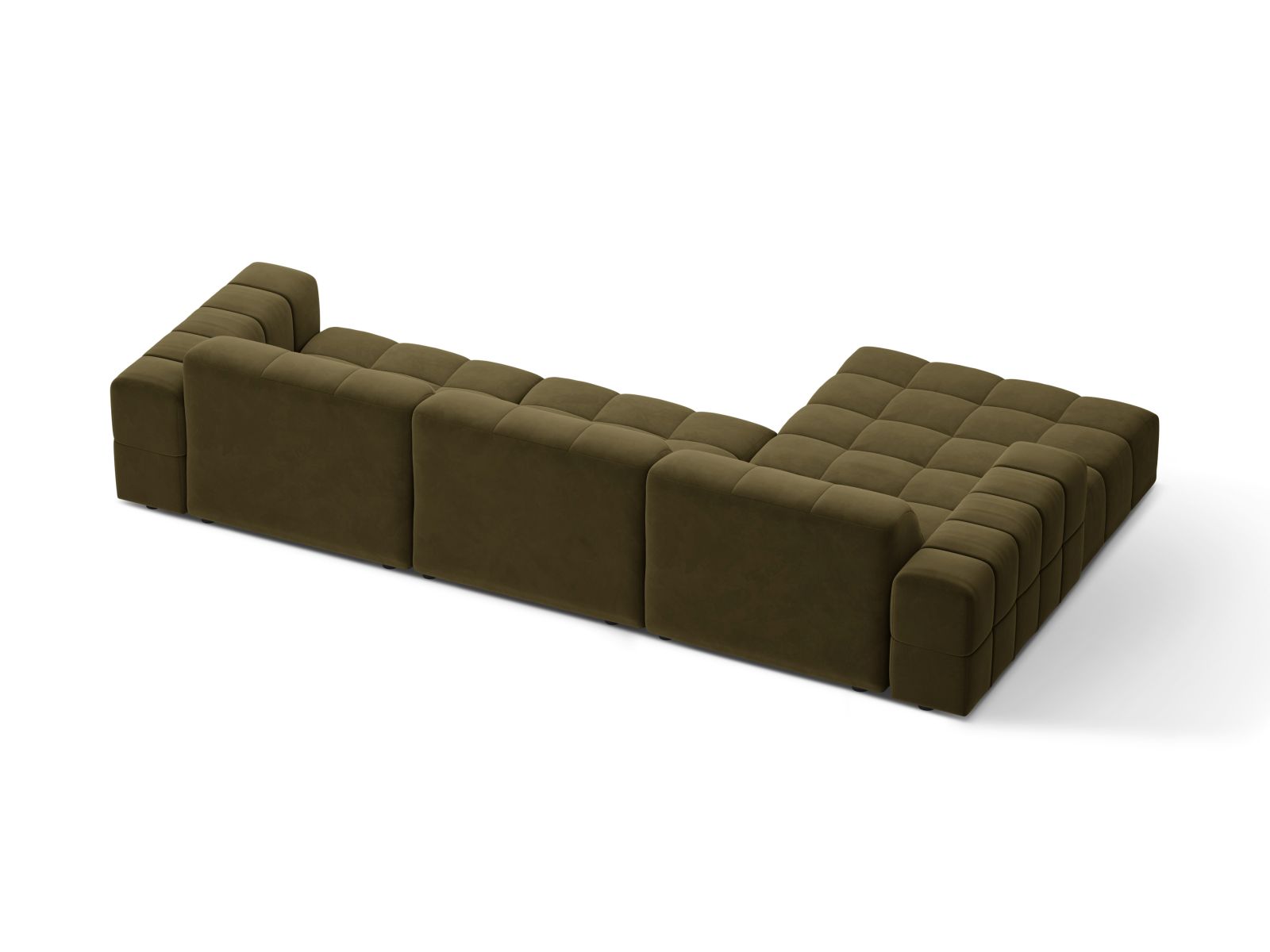 Velvet Left Corner Sofa, "Jennifer", 4 Seats, 294x167x78