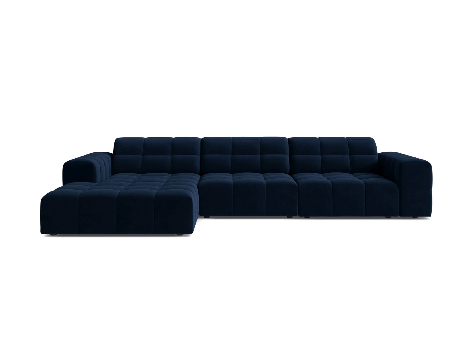 Velvet Left Corner Sofa, "Jennifer", 4 Seats, 294x167x78