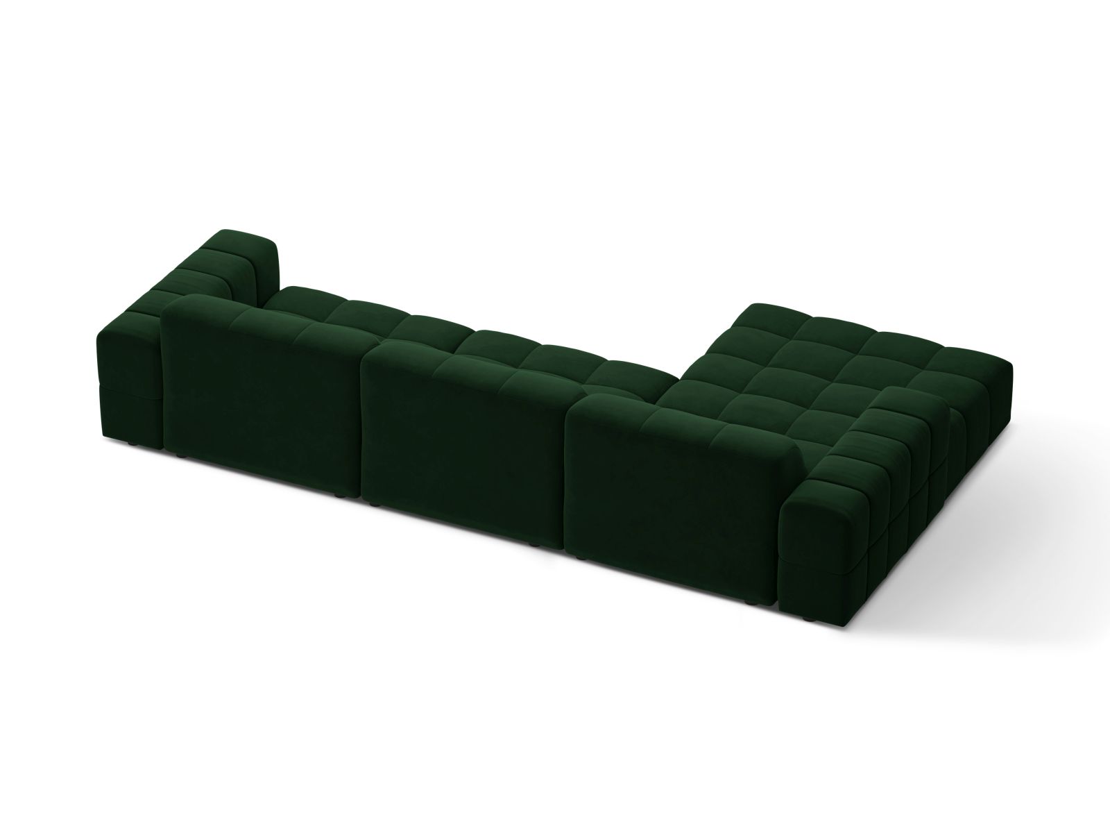 Velvet Left Corner Sofa, "Jennifer", 4 Seats, 294x167x78