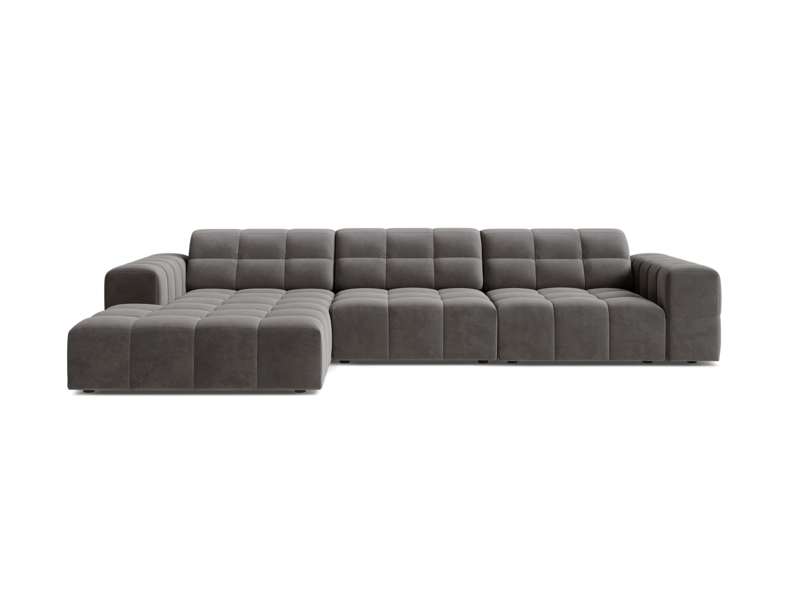 Velvet Left Corner Sofa, "Jennifer", 4 Seats, 294x167x78
