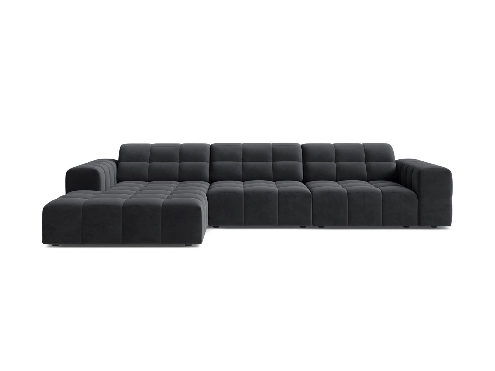 Velvet Left Corner Sofa, "Jennifer", 4 Seats, 294x167x78