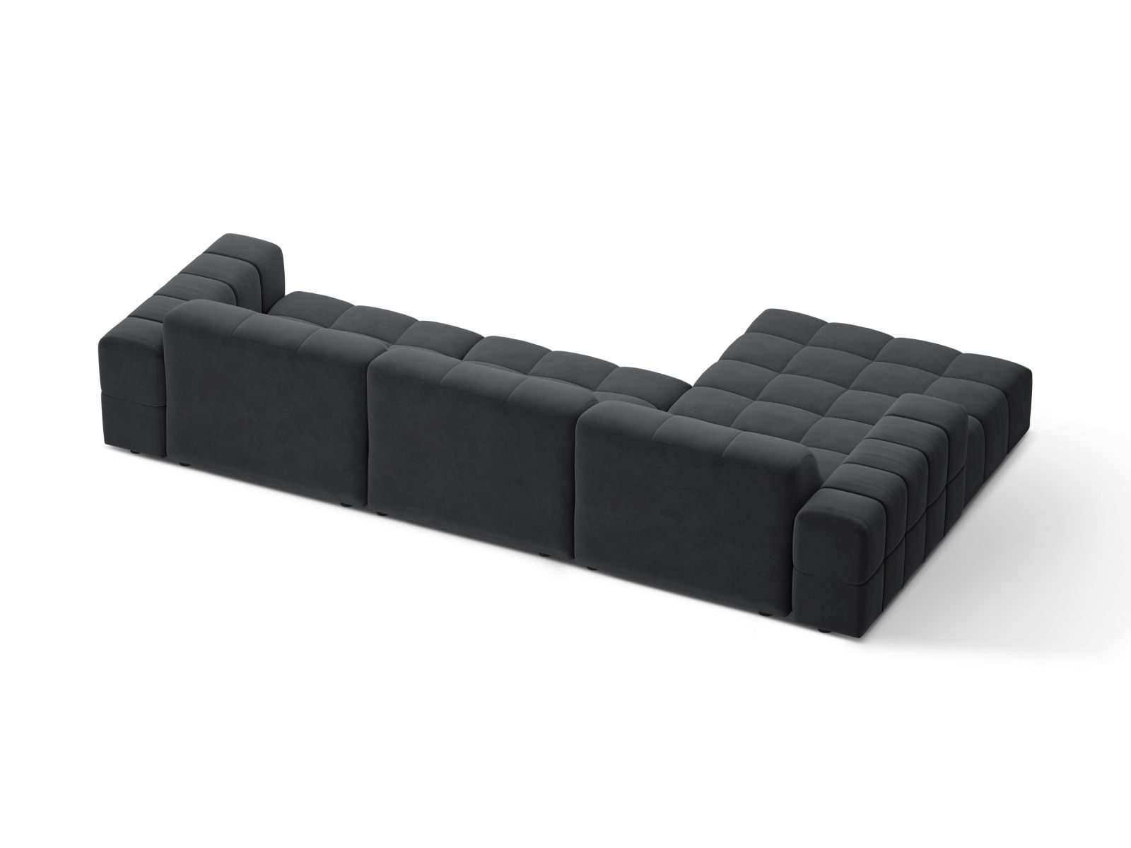 Velvet Left Corner Sofa, "Jennifer", 4 Seats, 294x167x78