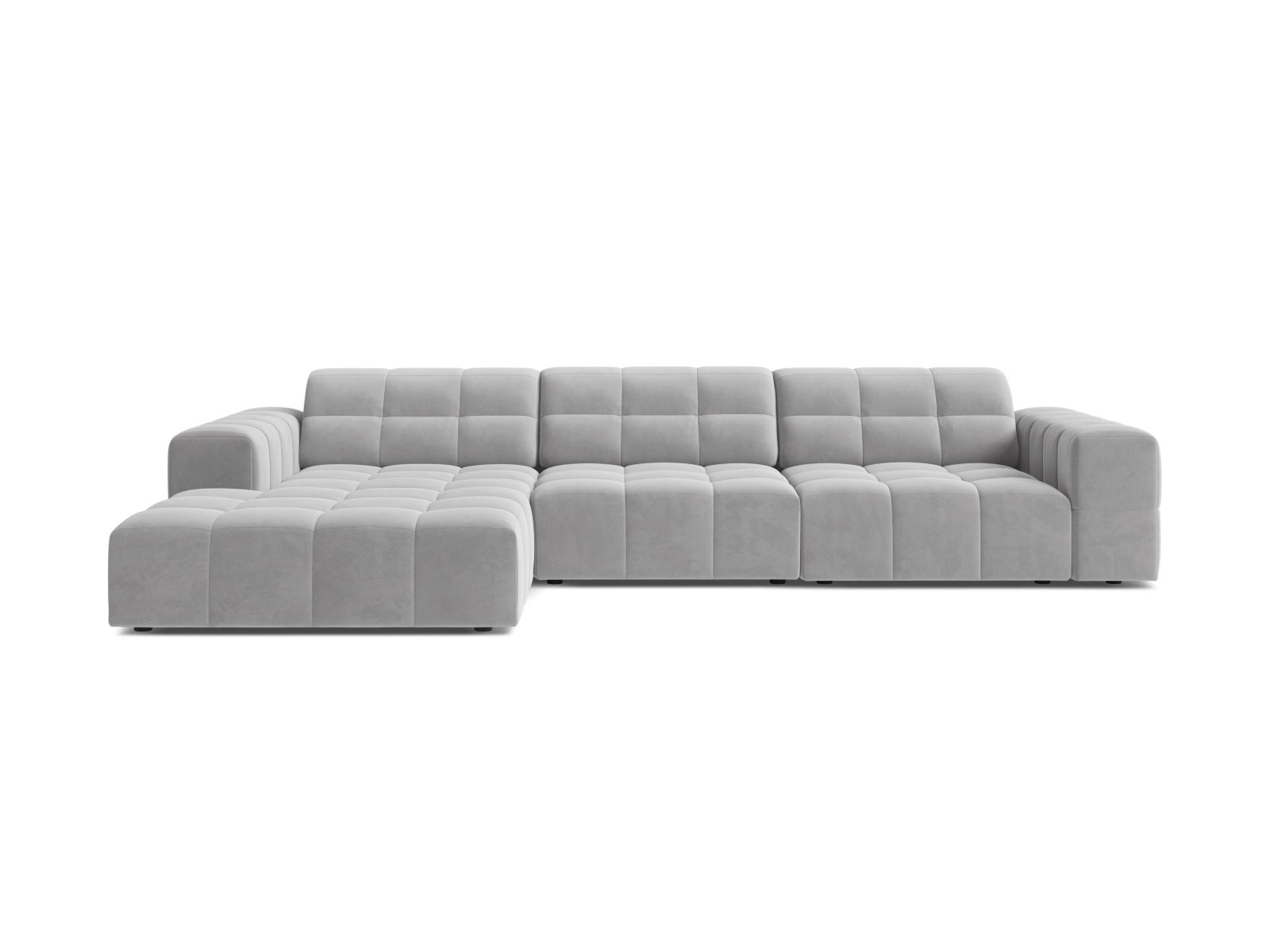 Velvet Left Corner Sofa, "Jennifer", 4 Seats, 294x167x78