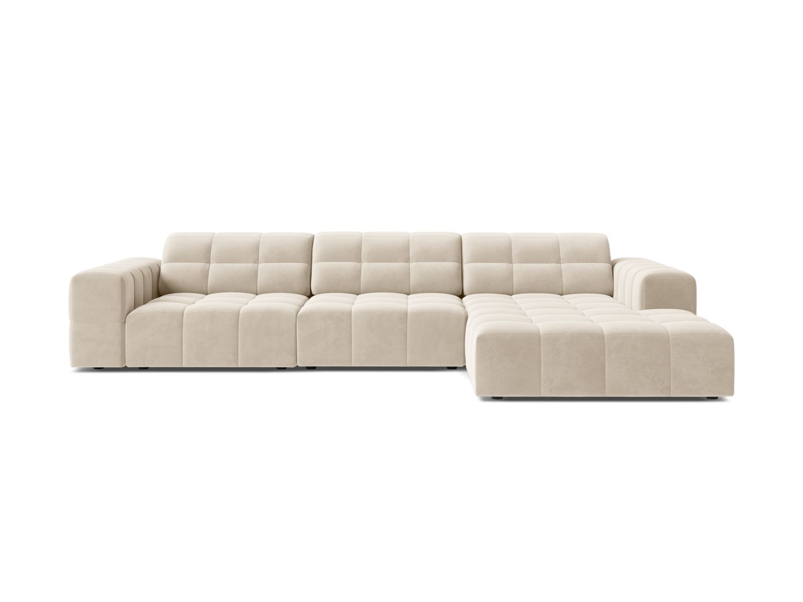 Velvet Right Corner Sofa, "Jennifer", 4 Seats, 294x167x78