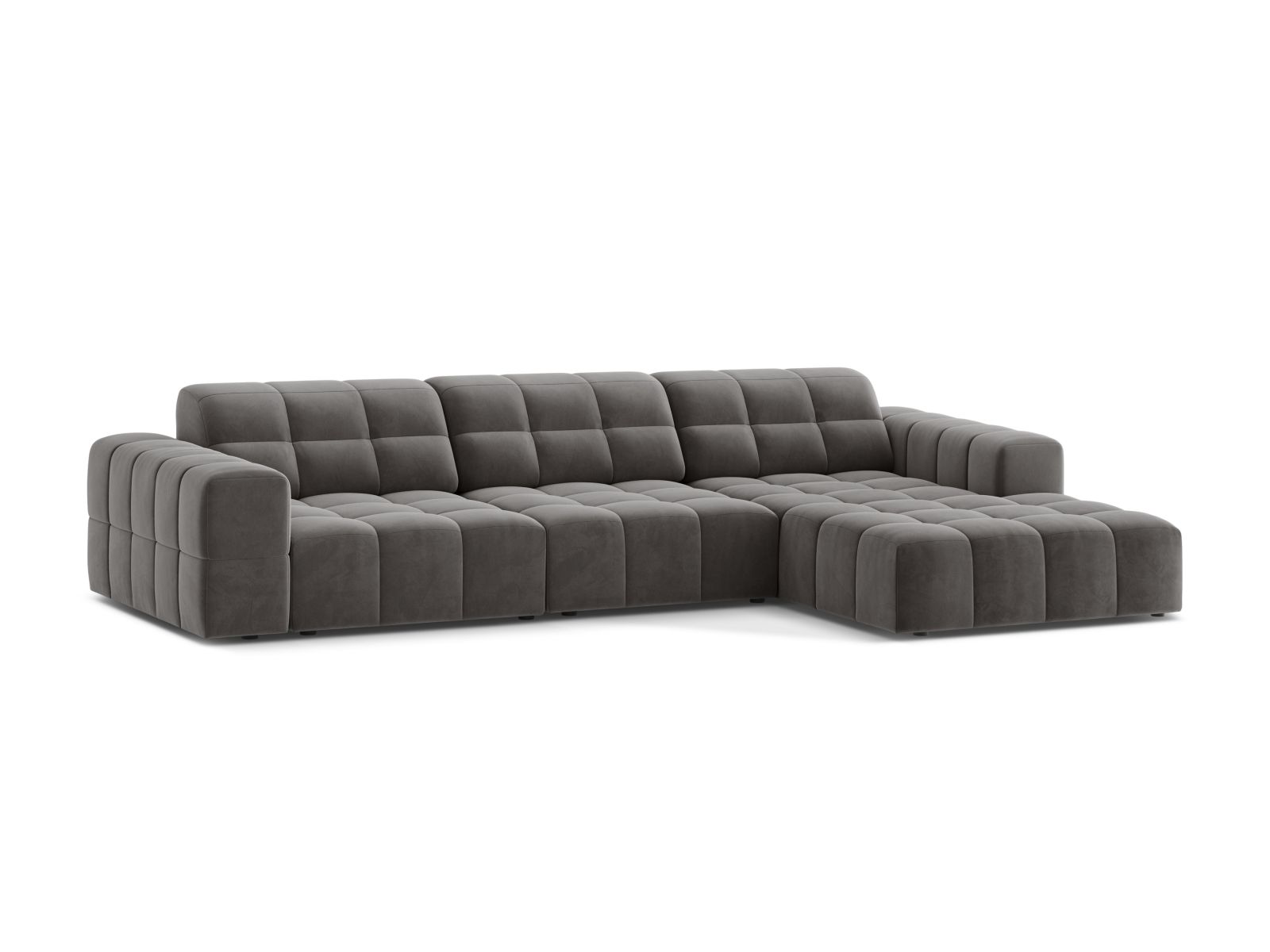 Velvet Right Corner Sofa, "Jennifer", 4 Seats, 294x167x78