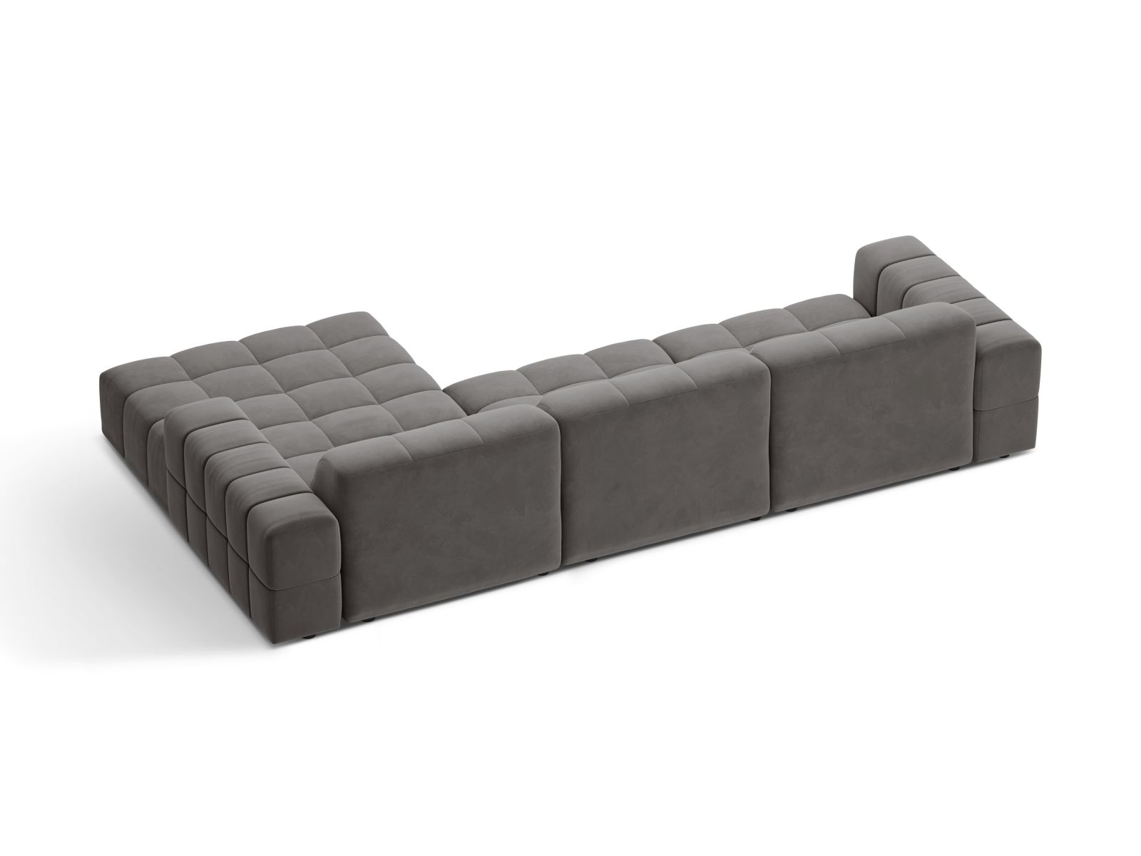 Velvet Right Corner Sofa, "Jennifer", 4 Seats, 294x167x78