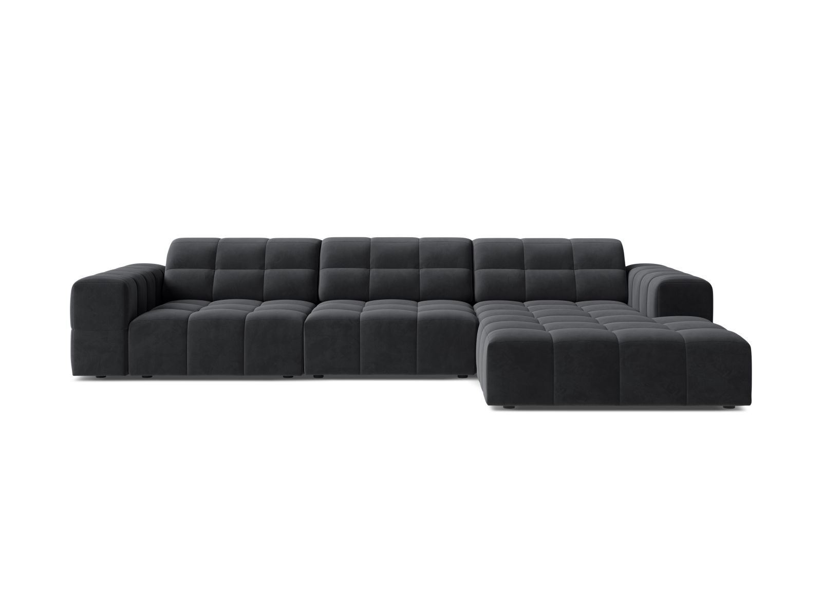 Velvet Right Corner Sofa, "Jennifer", 4 Seats, 294x167x78