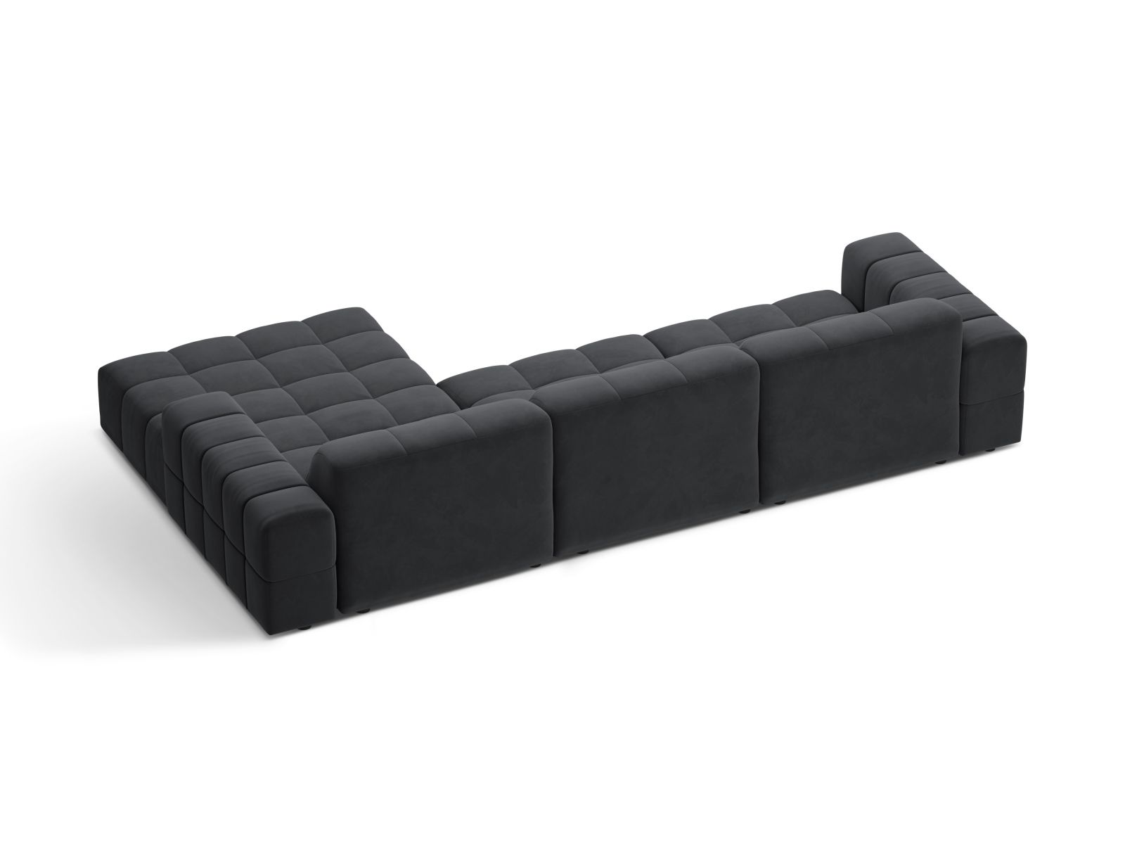 Velvet Right Corner Sofa, "Jennifer", 4 Seats, 294x167x78
