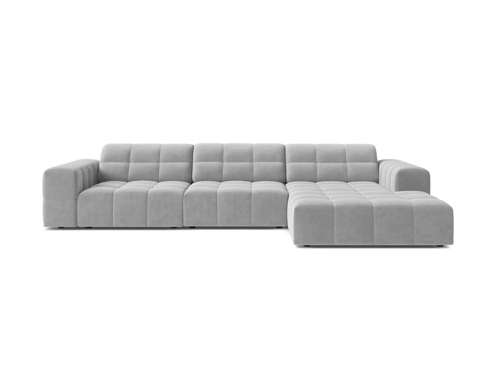 Velvet Right Corner Sofa, "Jennifer", 4 Seats, 294x167x78
