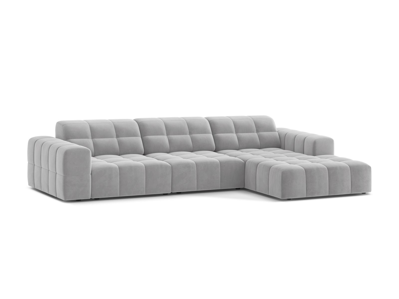 Velvet Right Corner Sofa, "Jennifer", 4 Seats, 294x167x78