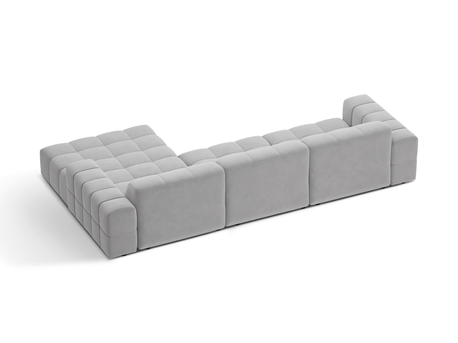 Velvet Right Corner Sofa, "Jennifer", 4 Seats, 294x167x78