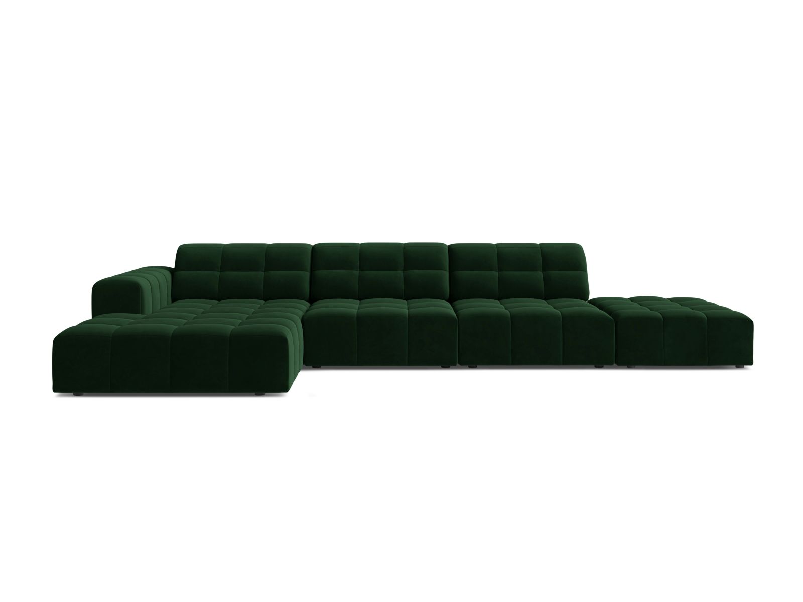 Velvet Left Corner Sofa, "Jennifer", 5 Seats, 348x167x78
