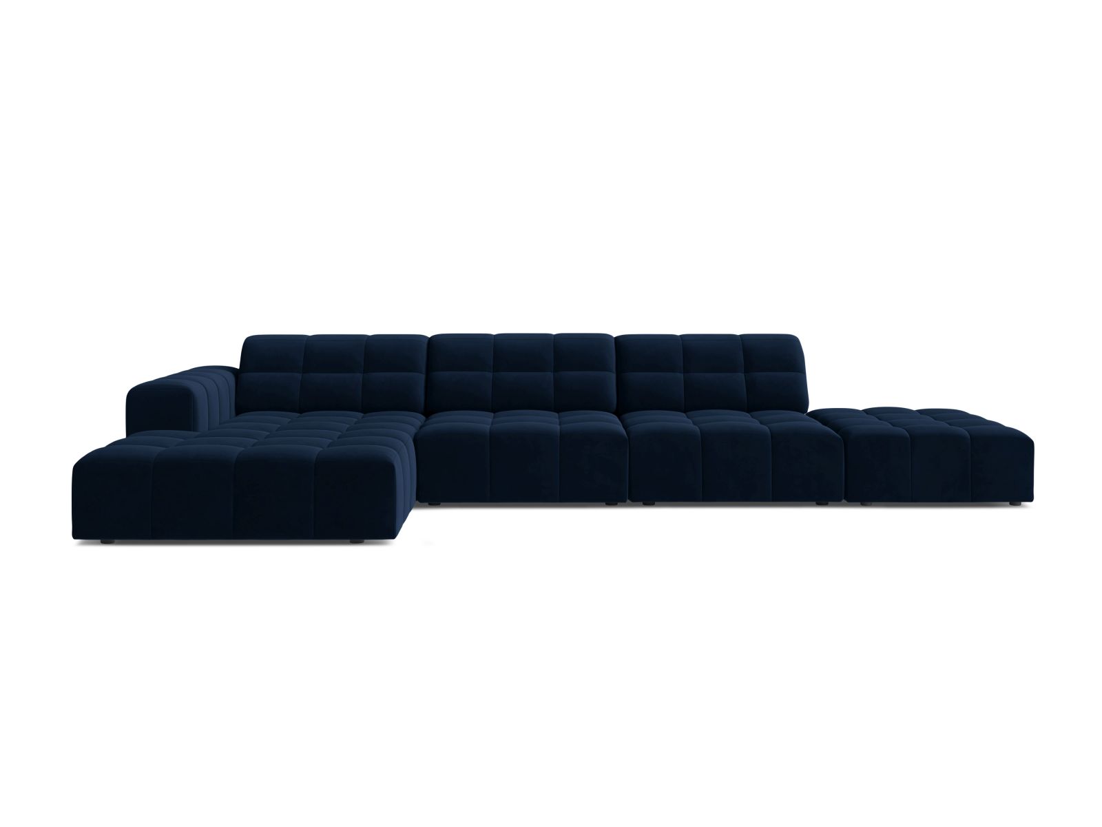 Velvet Left Corner Sofa, "Jennifer", 5 Seats, 348x167x78