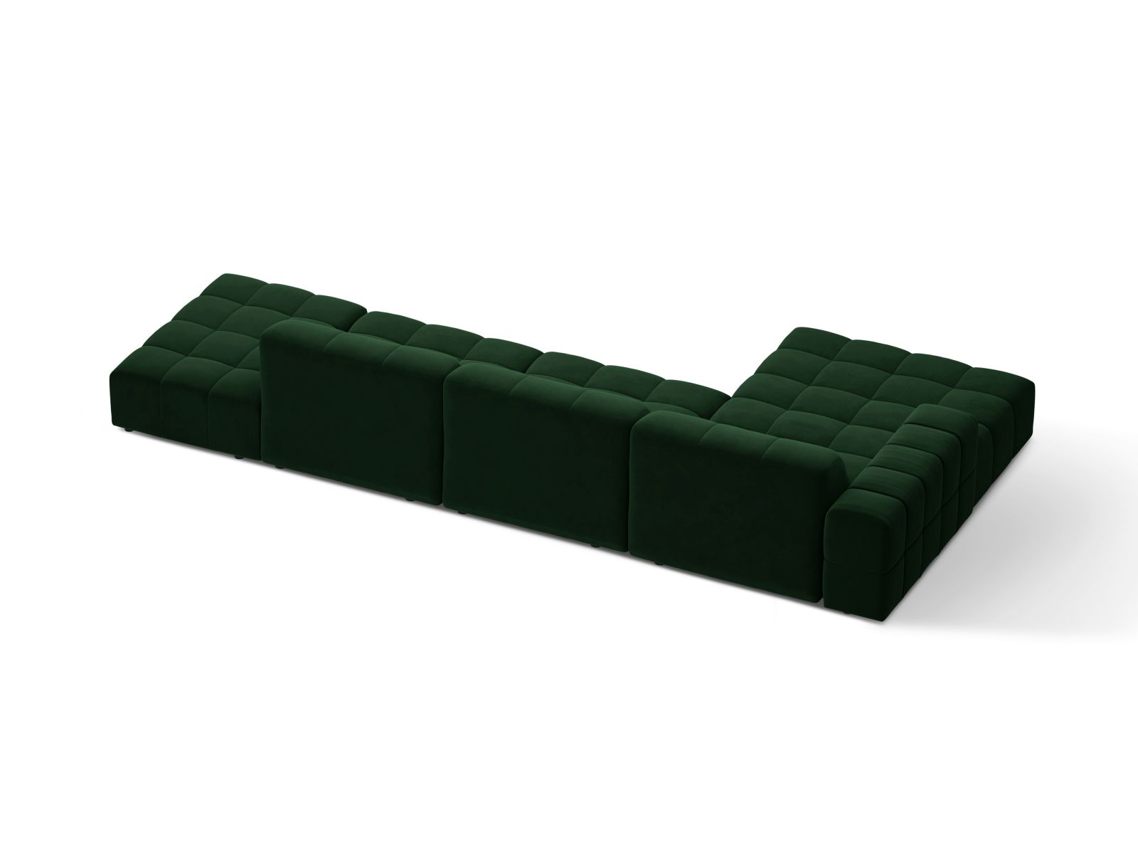 Velvet Left Corner Sofa, "Jennifer", 5 Seats, 348x167x78