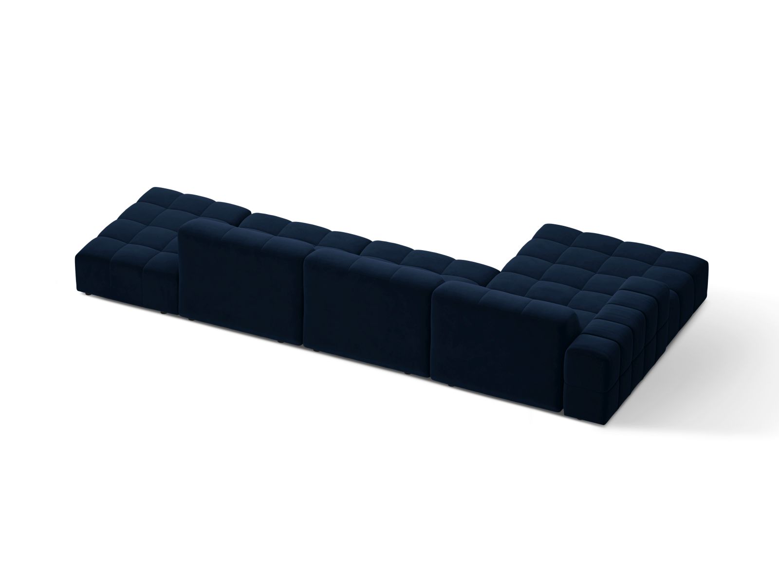 Velvet Left Corner Sofa, "Jennifer", 5 Seats, 348x167x78